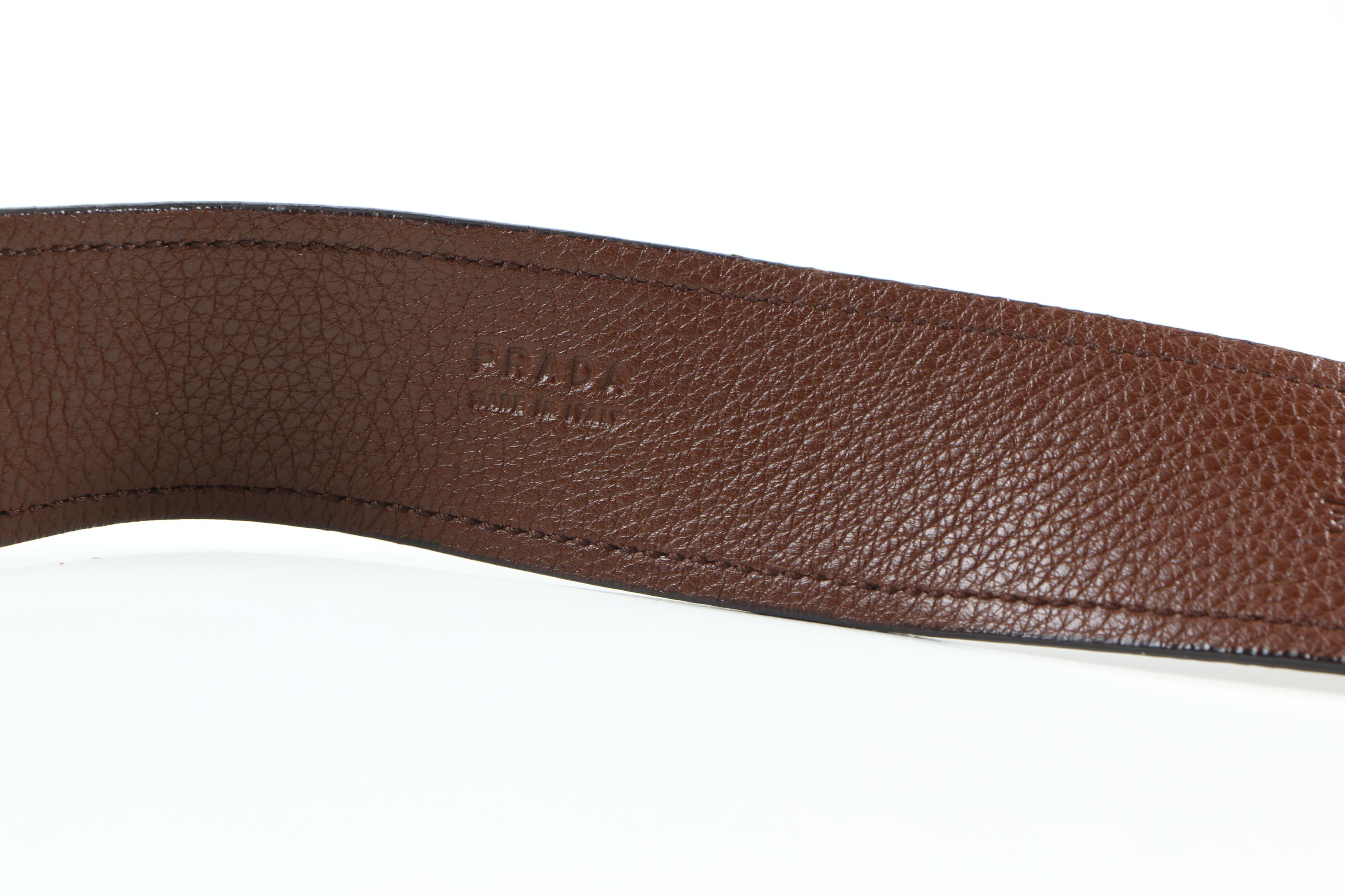Women's Prada Brown Leather Belt