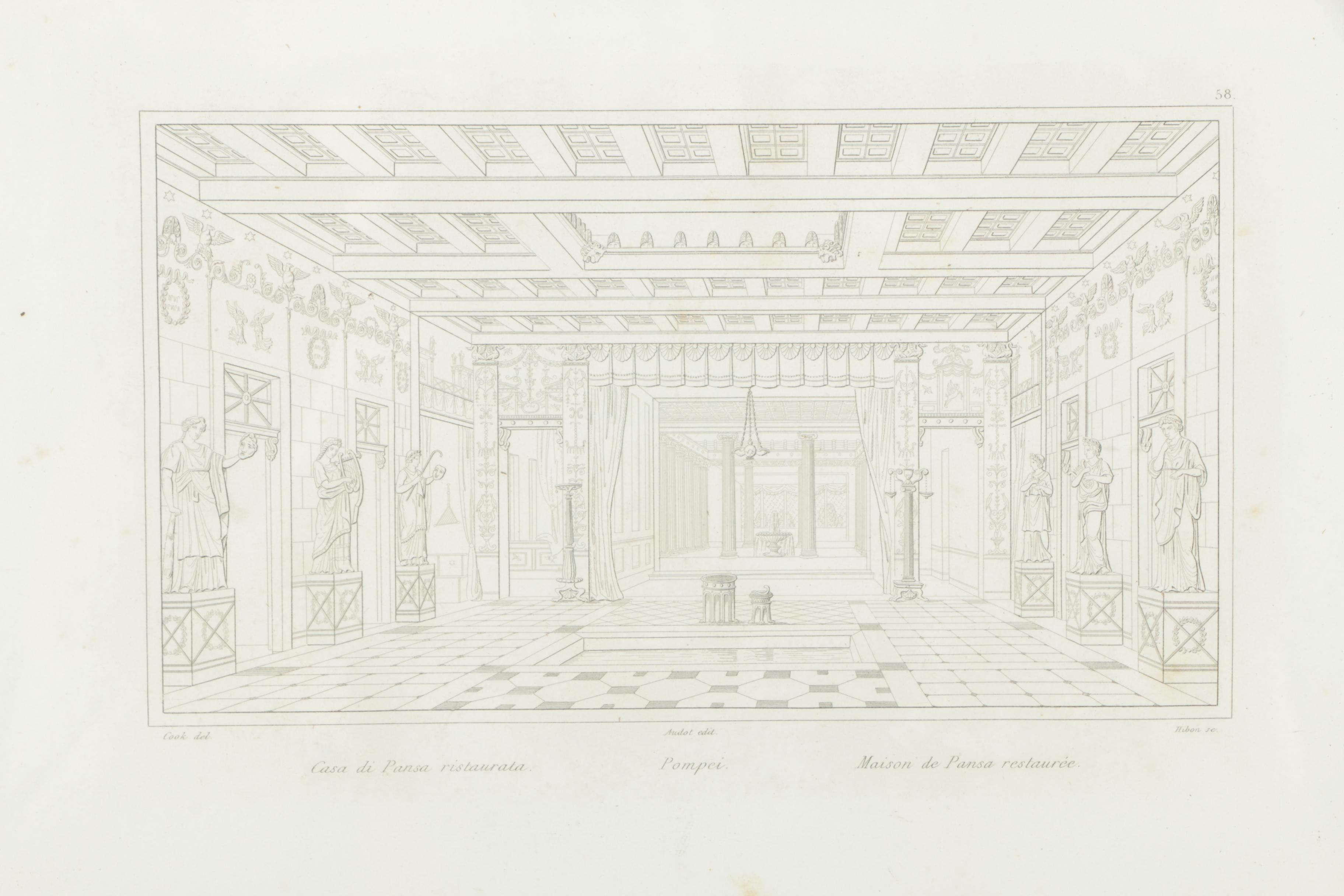 Lithograph on Paper "Casa di Pansa Ristaurata"
