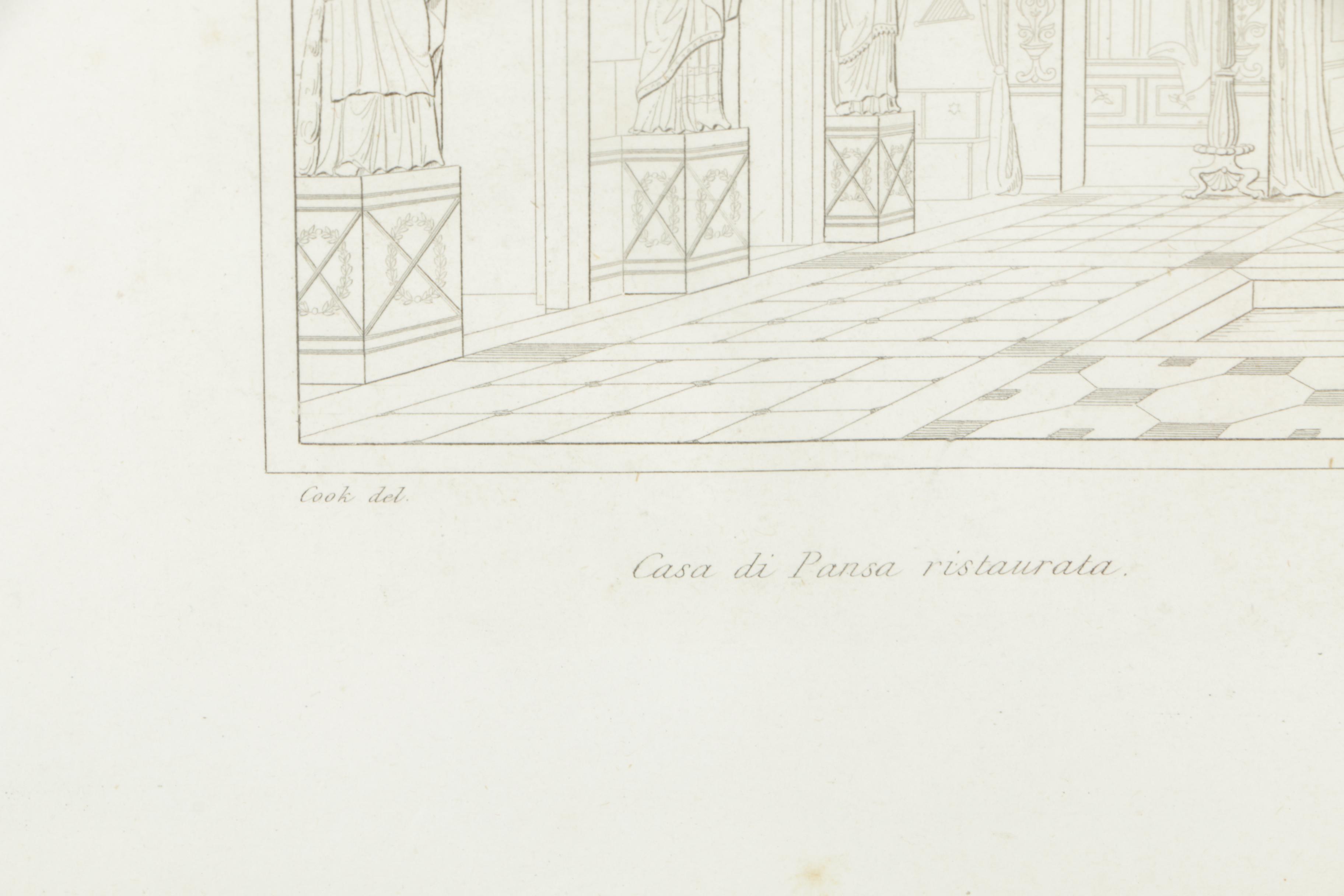 Lithograph on Paper "Casa di Pansa Ristaurata"