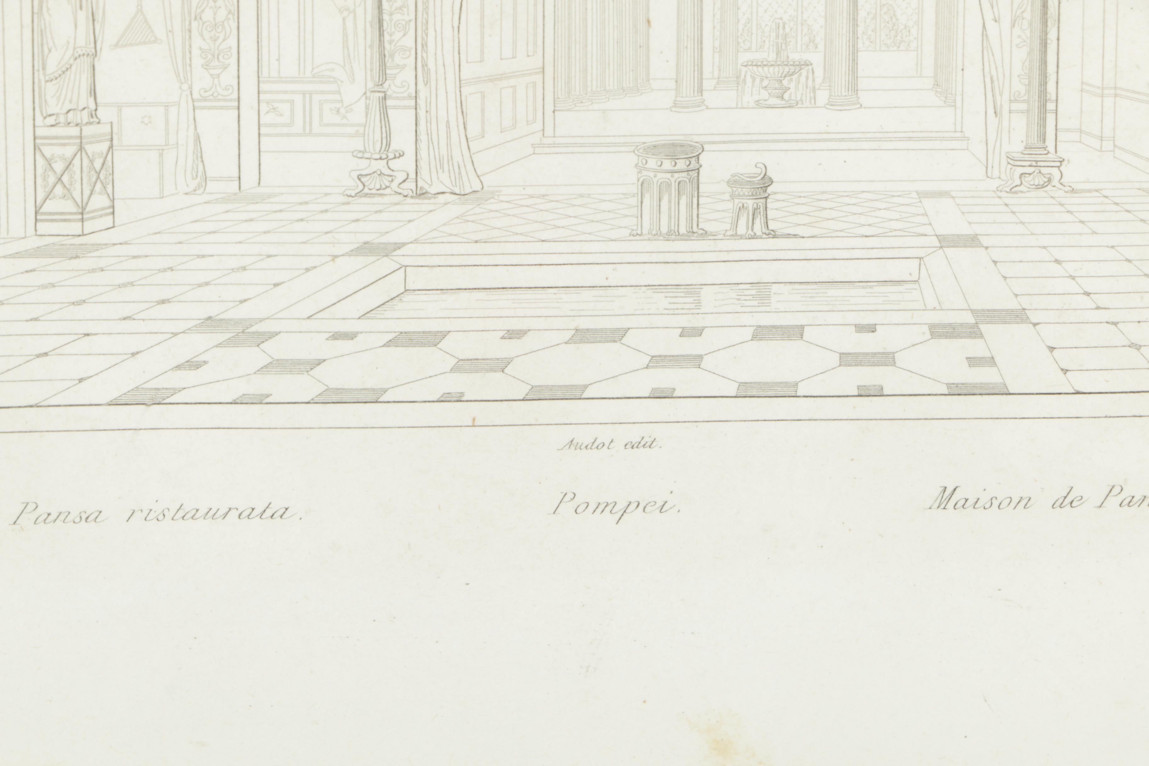 Lithograph on Paper "Casa di Pansa Ristaurata"