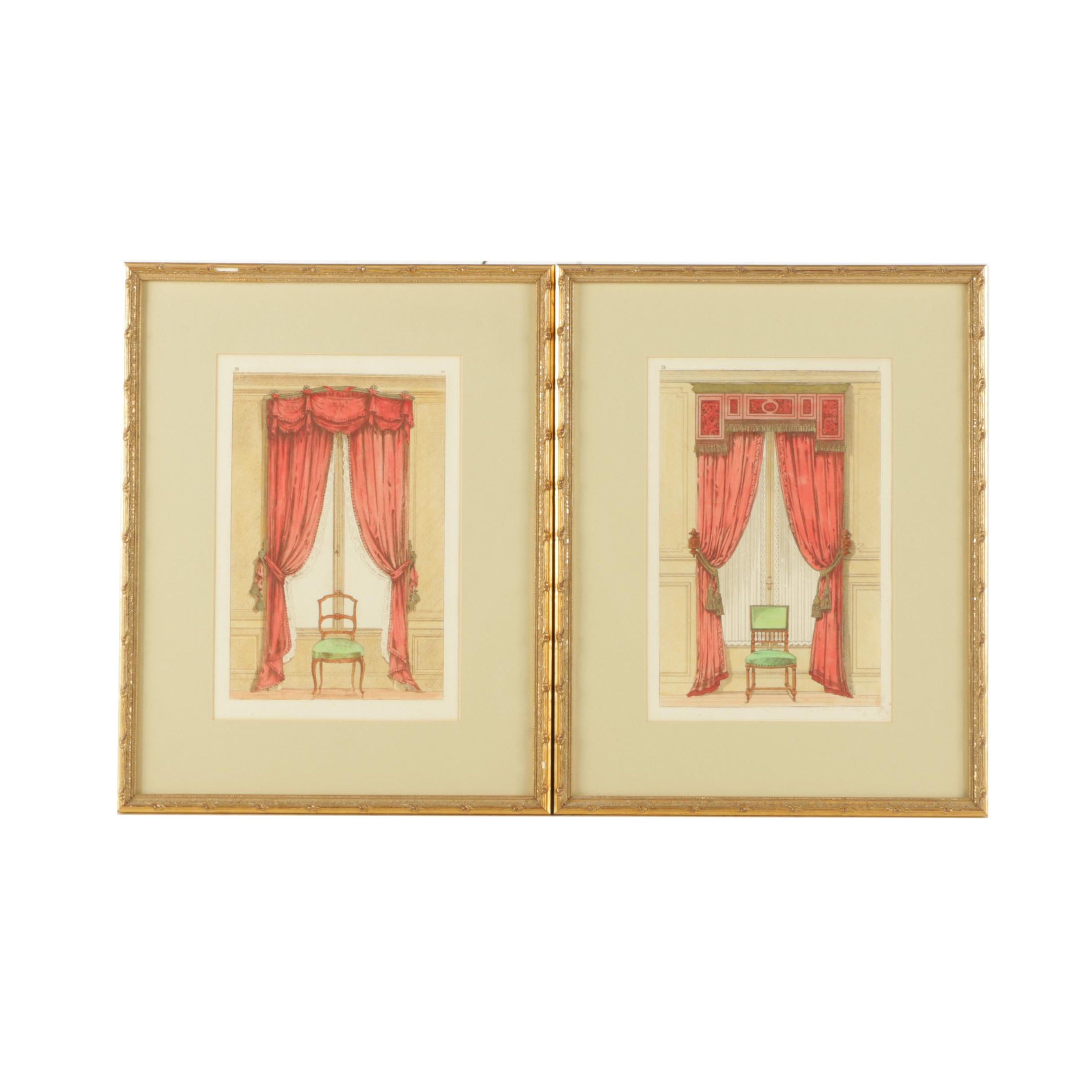 Etchings of Curtained Windows