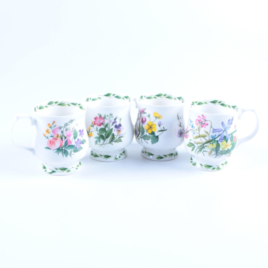 Rosina-Queen's "The Garden'" Footed Mugs by Lilian Snelling