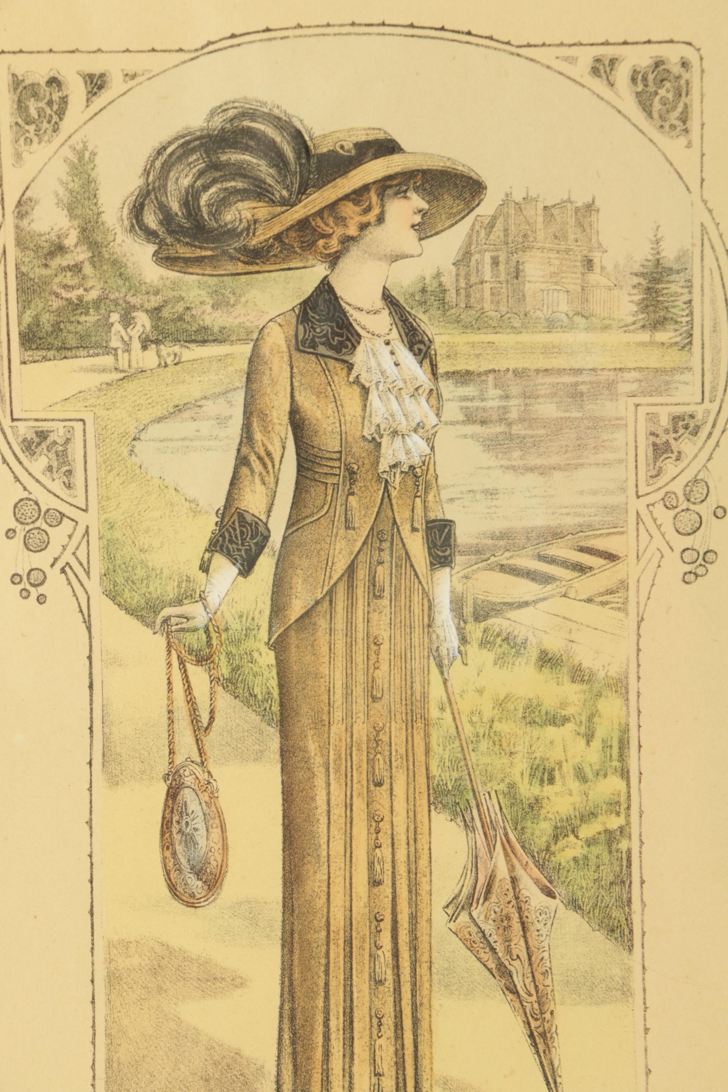 Collection of Color Lithographs on Paper "Les Grandes Modes de Paris"