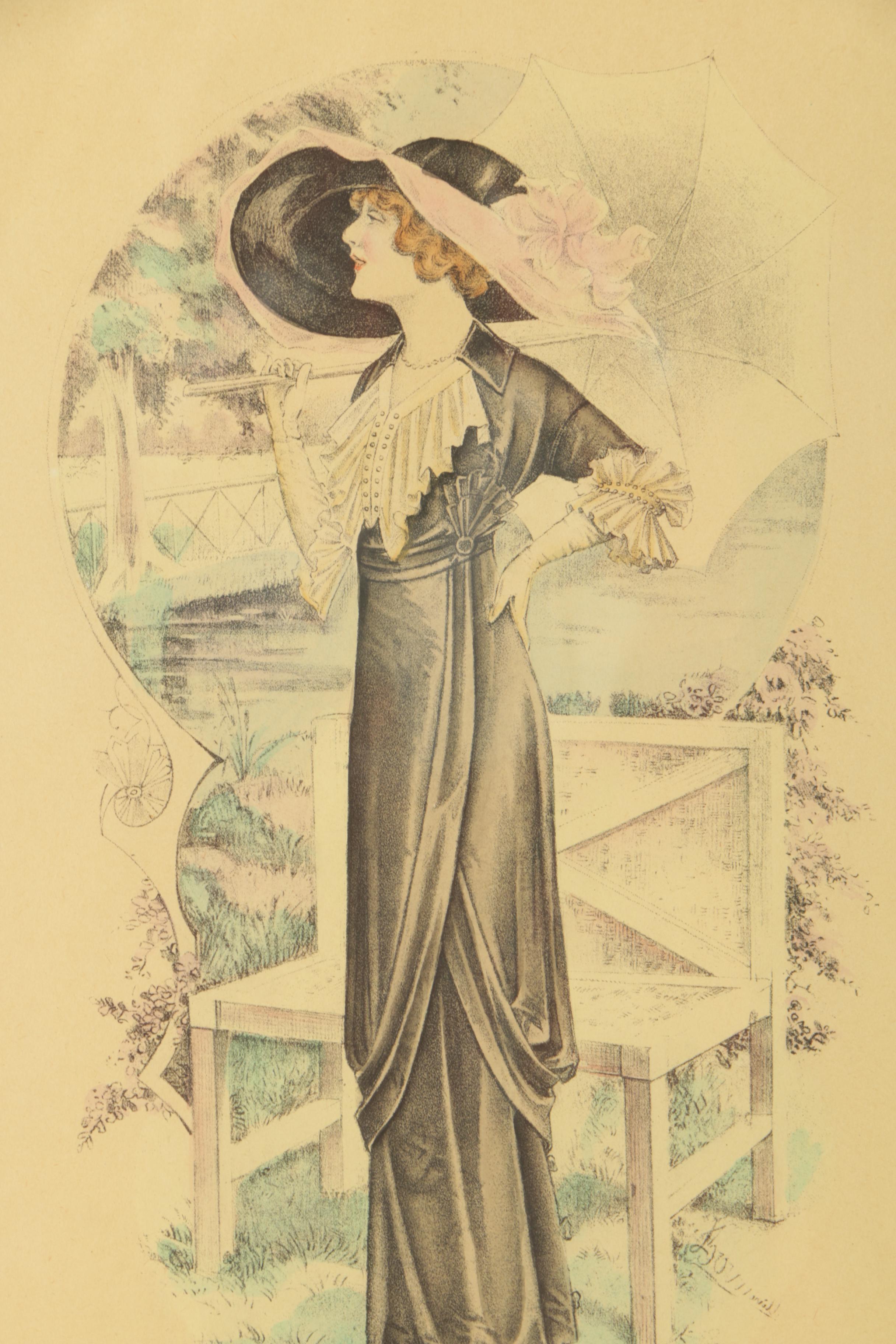 Collection of Color Lithographs on Paper "Les Grandes Modes de Paris"