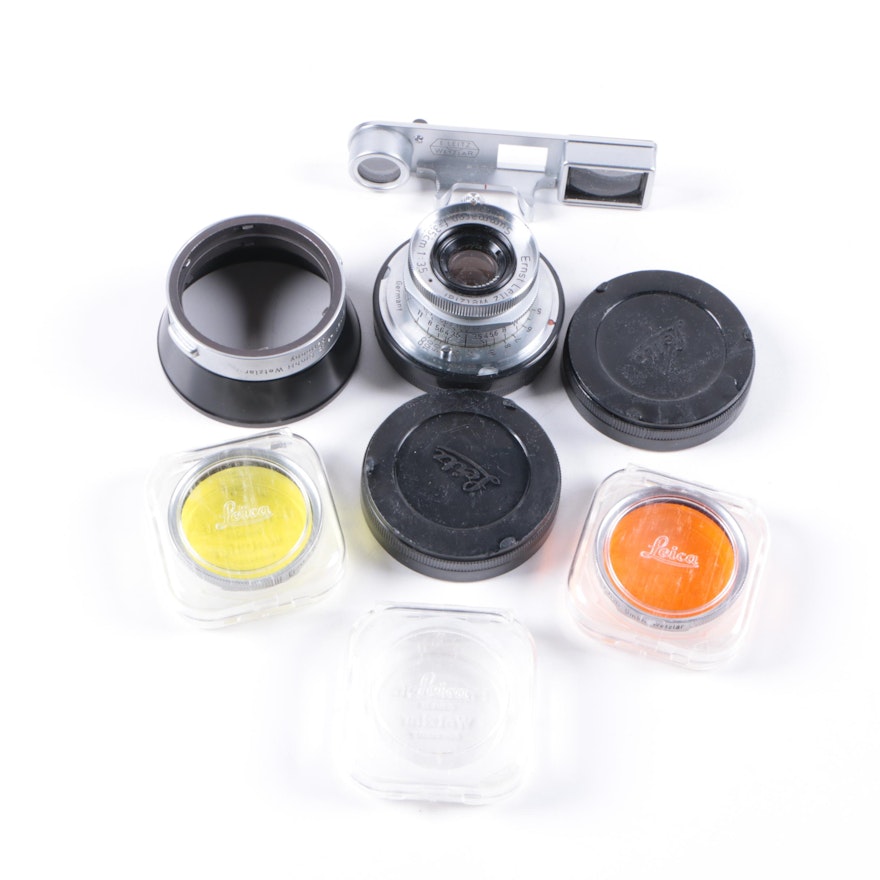 Collection of Leica Camera Lenses and Parts