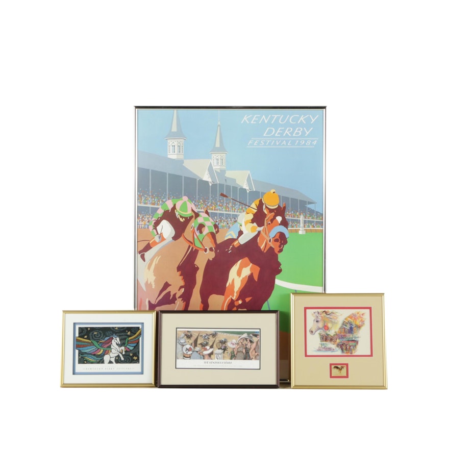 Kentucky Derby Offset Lithograph Posters on Paper