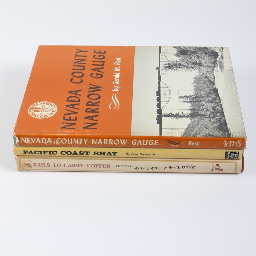 Assorted Hardcover Books on Western Railroads