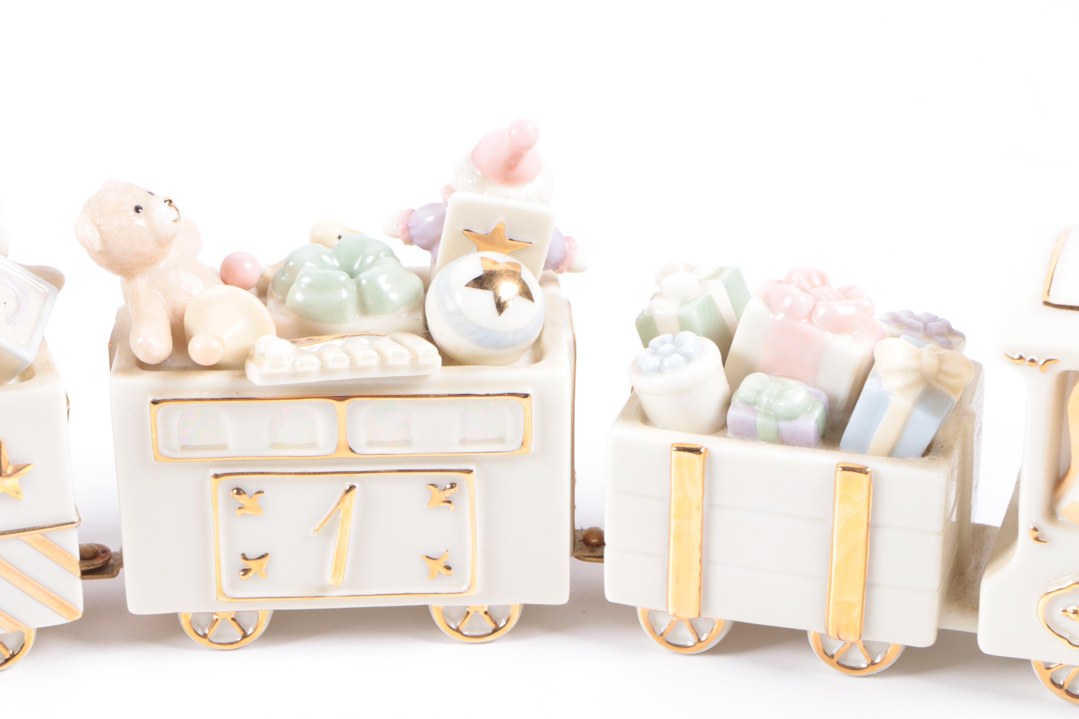 Lenox "Happy BIrthday Express" Porcelain Train and Music Box Chest