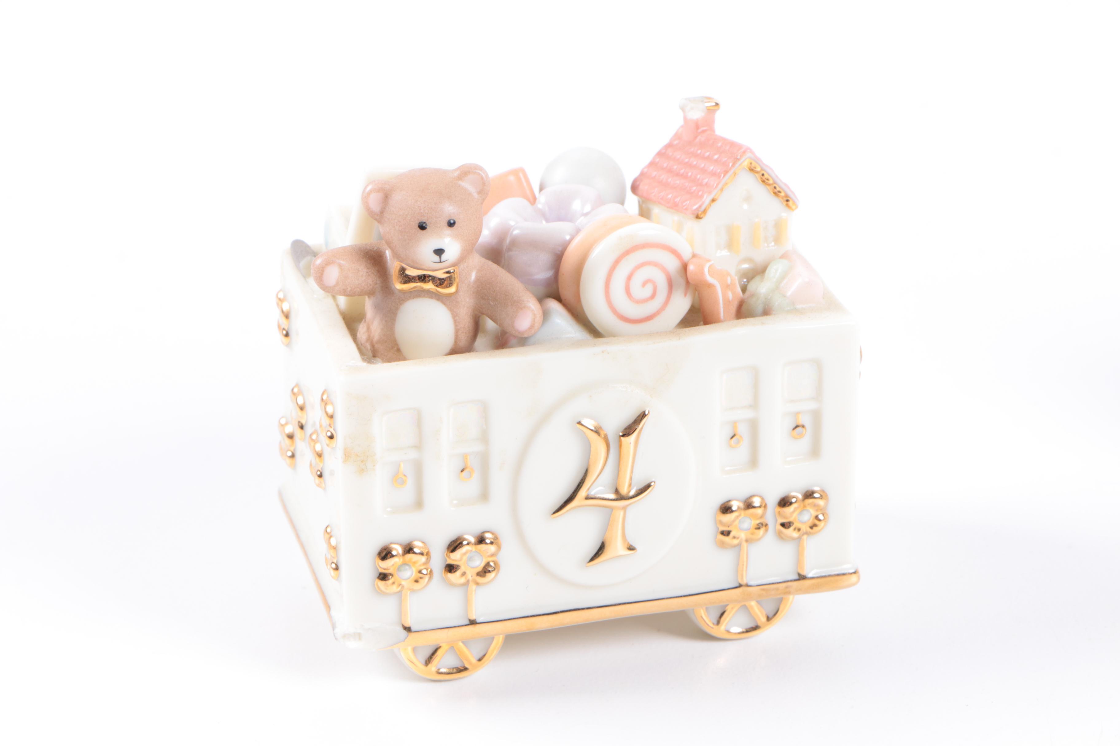 Lenox "Happy BIrthday Express" Porcelain Train and Music Box Chest