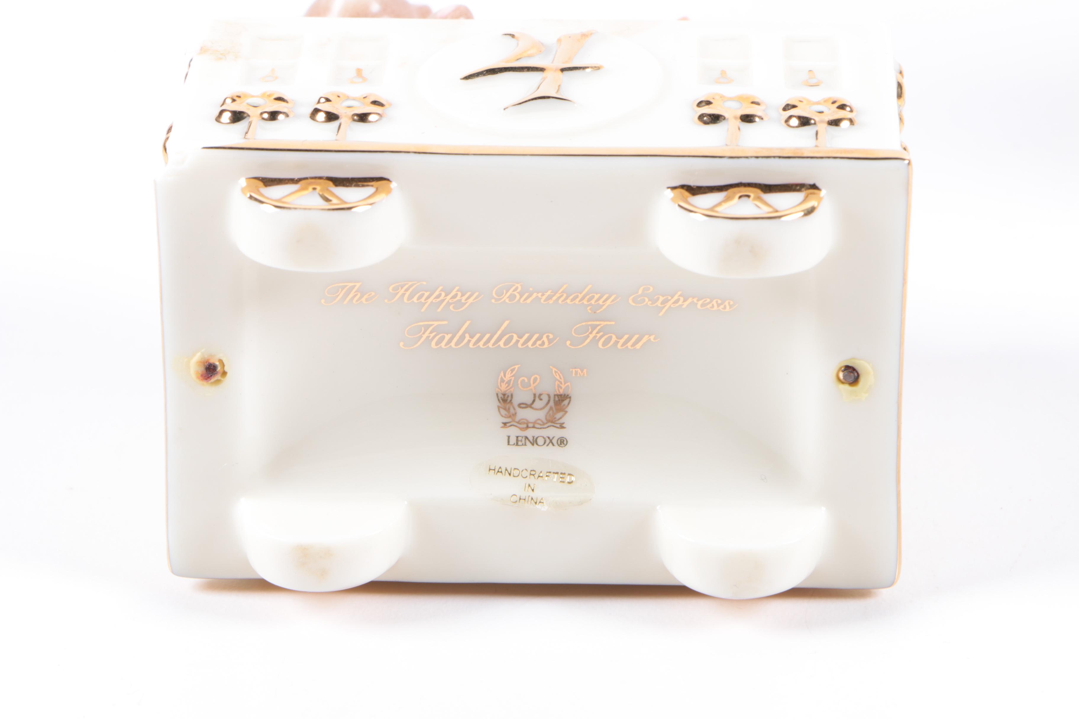 Lenox "Happy BIrthday Express" Porcelain Train and Music Box Chest