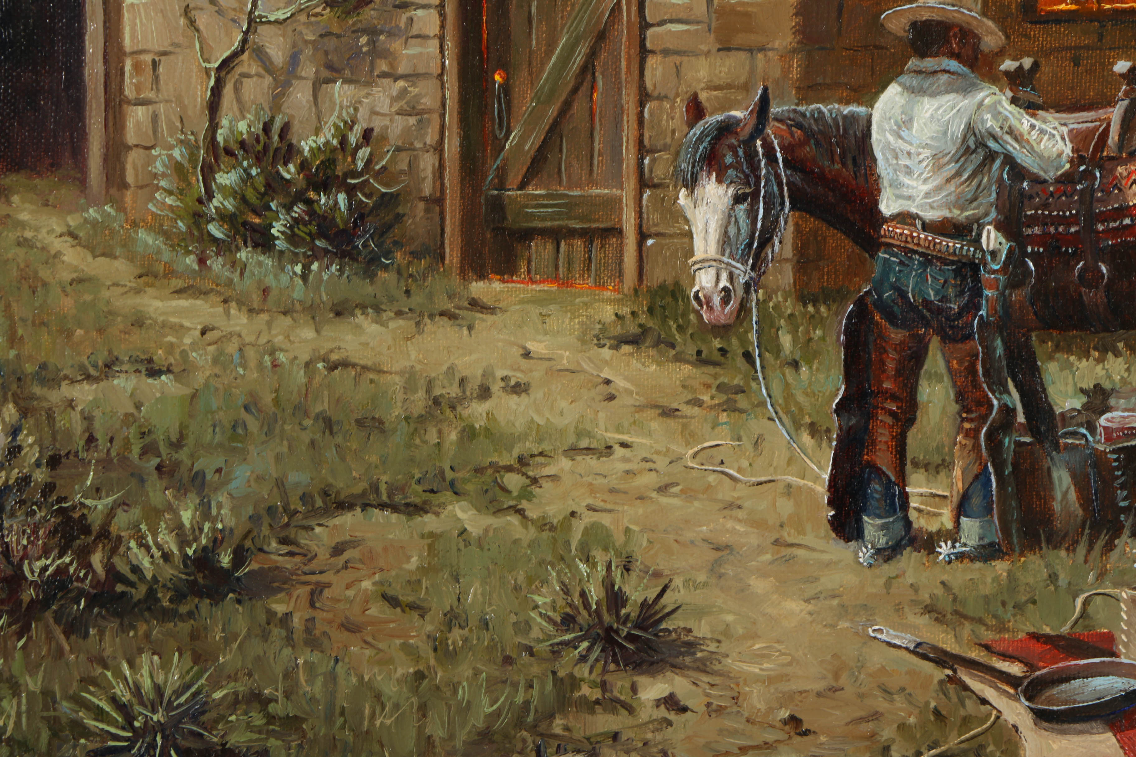 Mel Bradshaw Oil Painting on Canvas "Thieves Hide-A-Way"