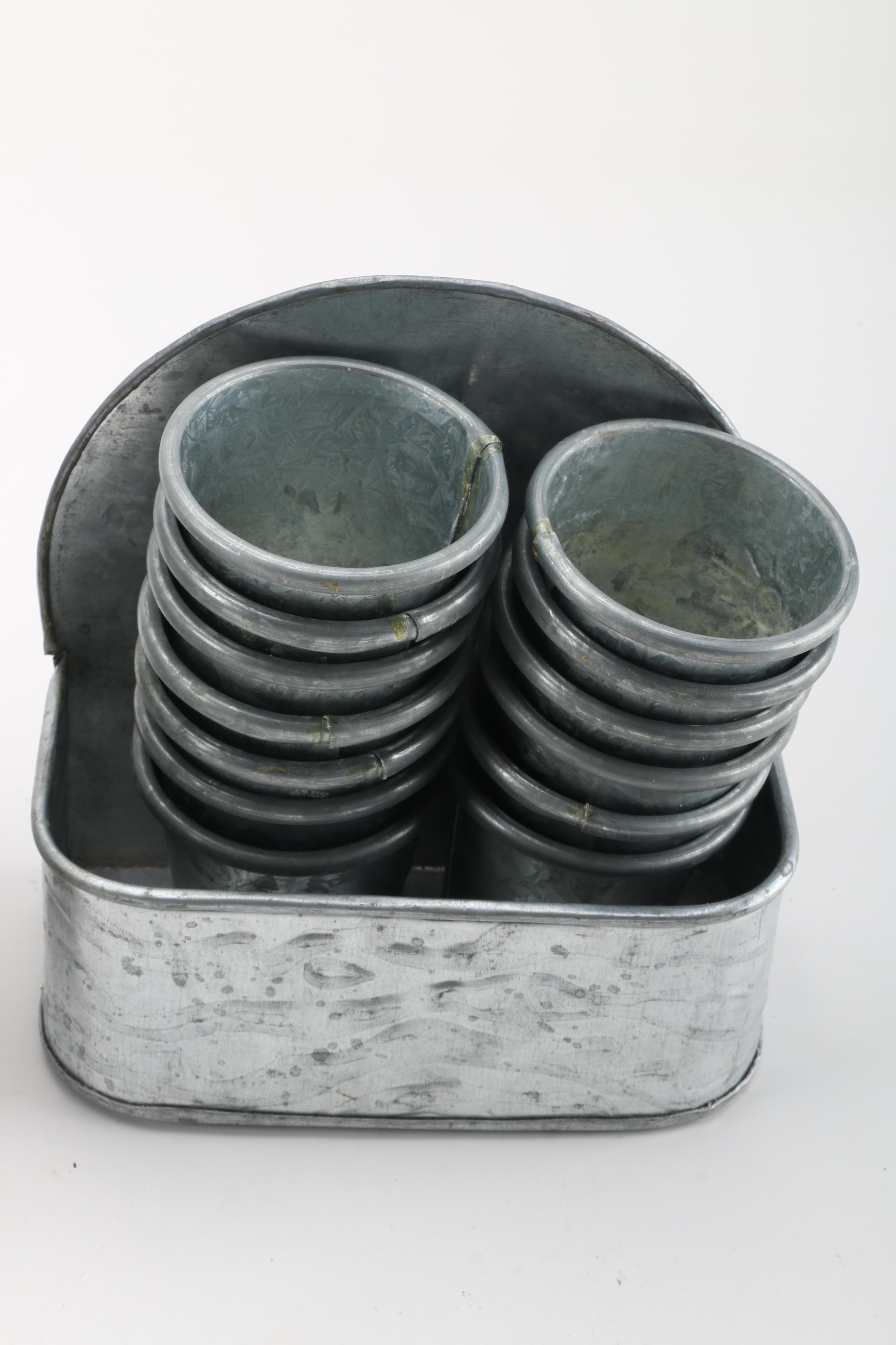 Vintage Club Aluminum Coffee Pot and Galvanized Decor