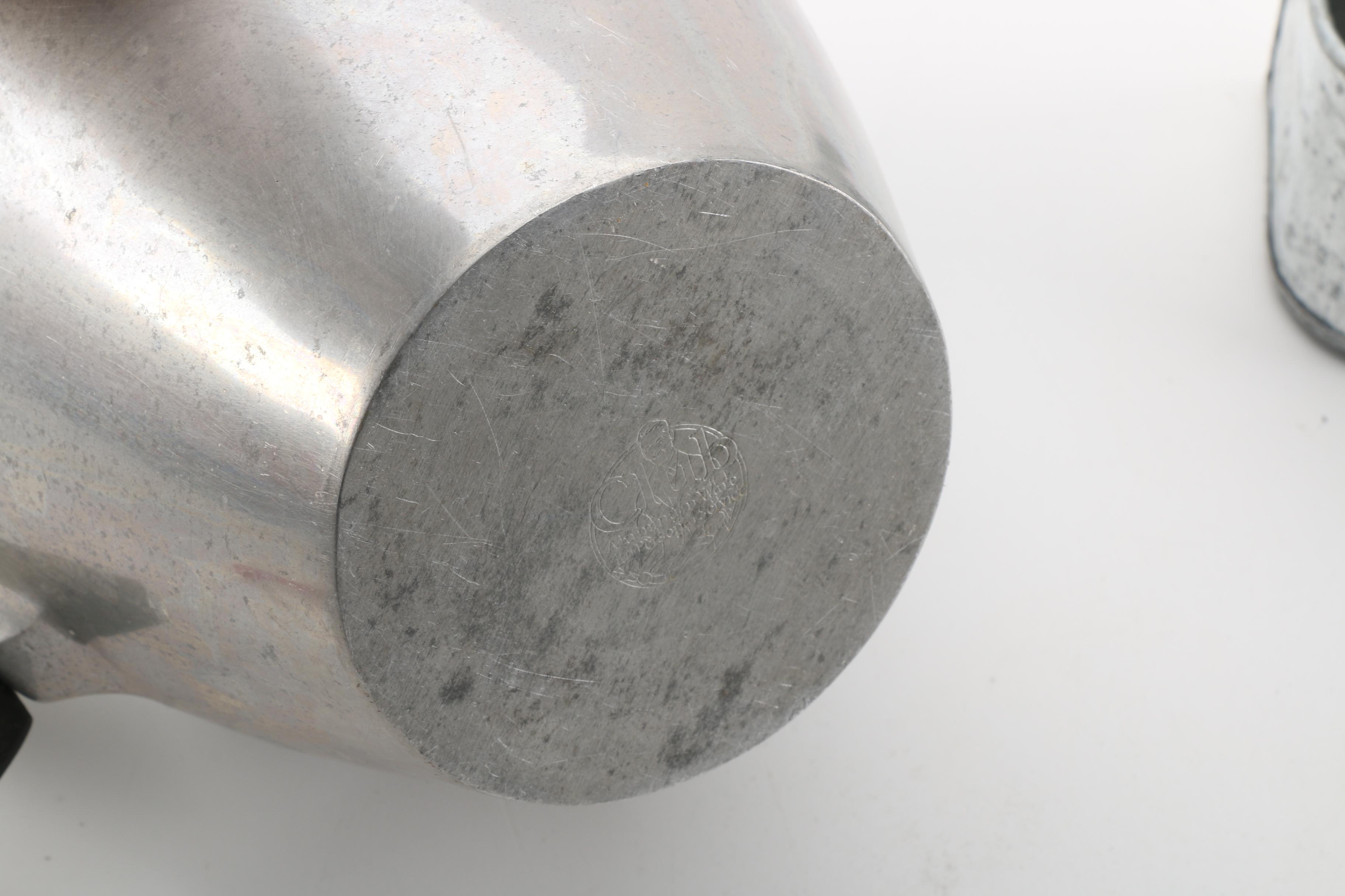 Vintage Club Aluminum Coffee Pot and Galvanized Decor