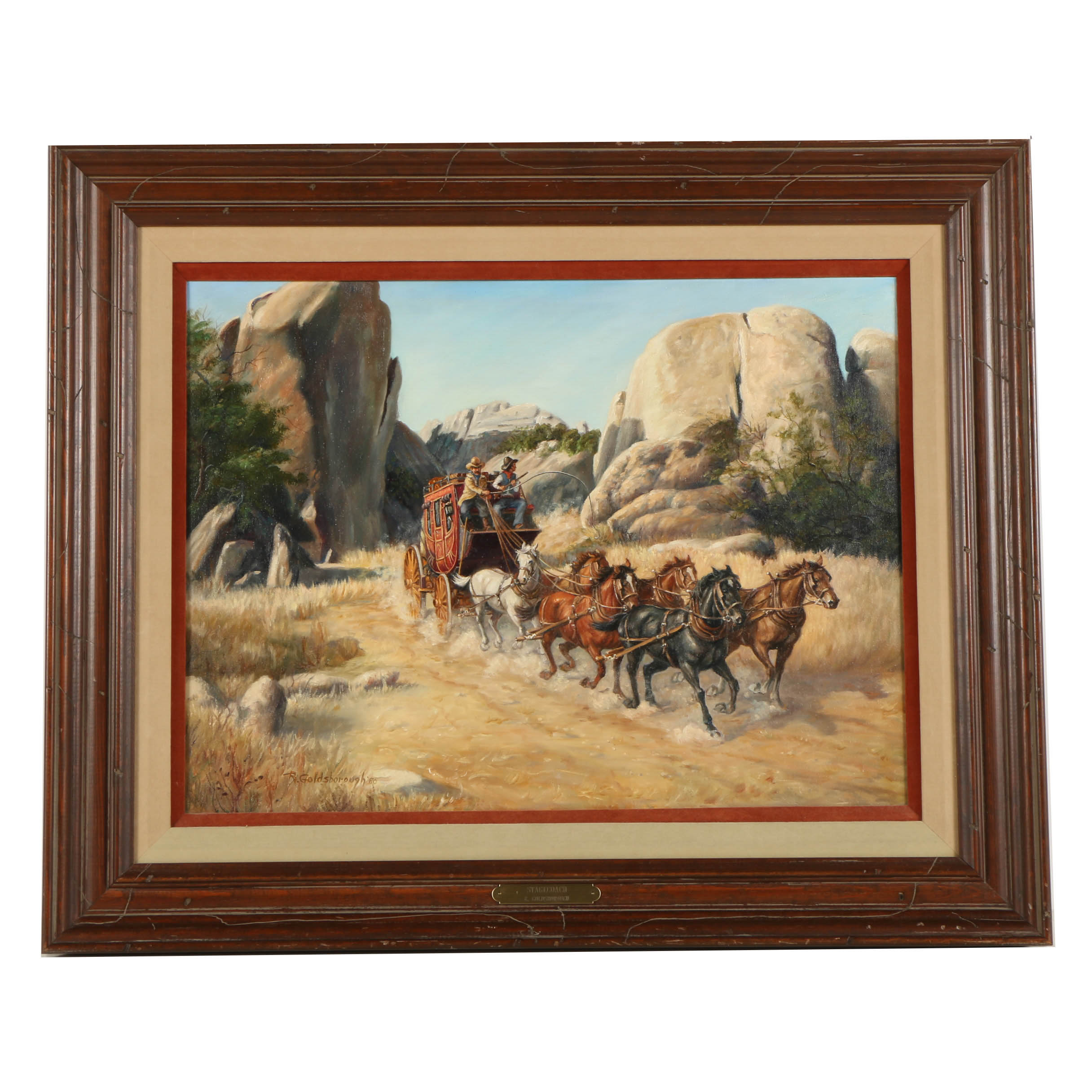 Ruth Goldsborough Oil Painting on Canvas "Stagecoach"