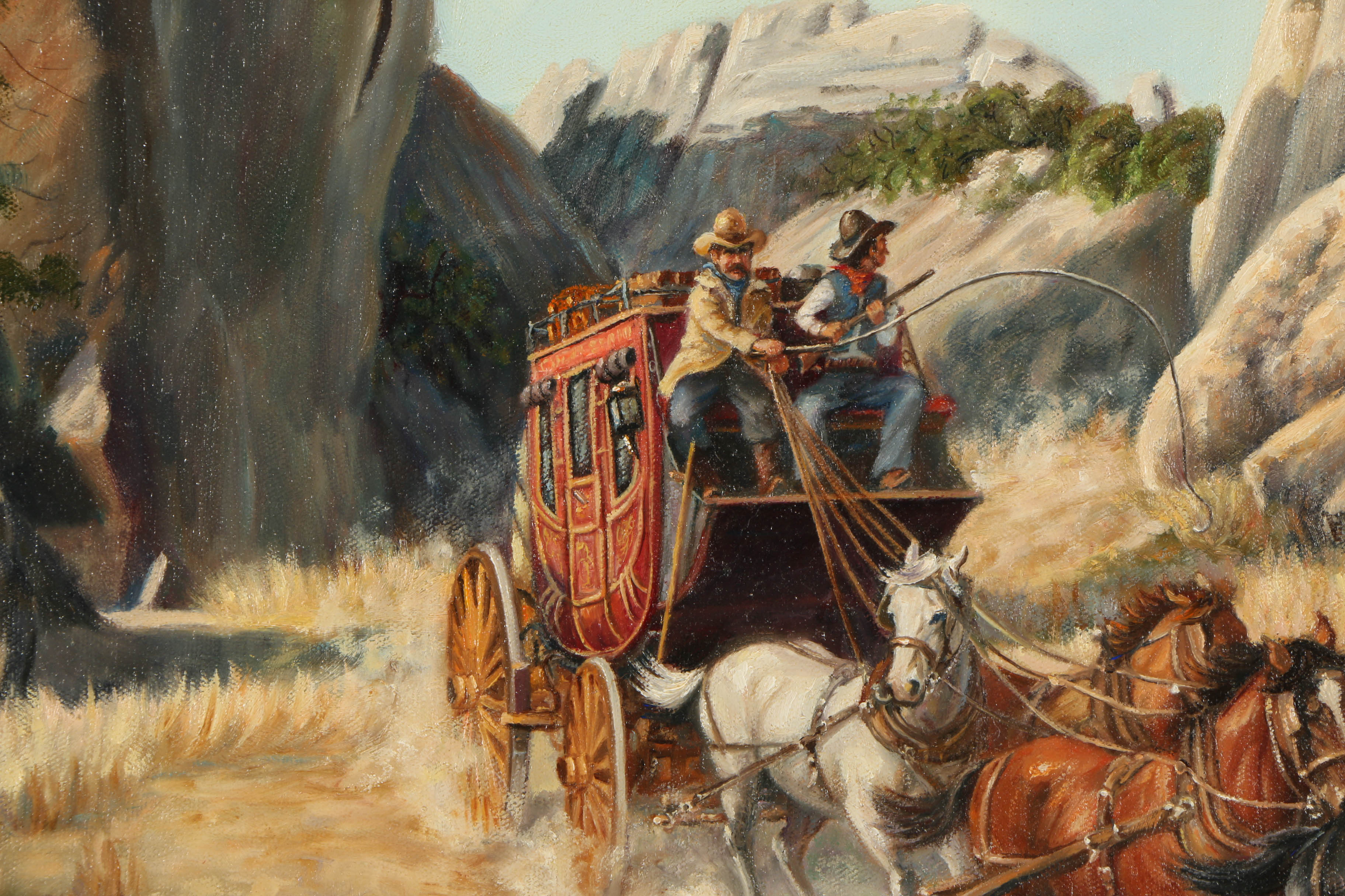 Ruth Goldsborough Oil Painting on Canvas "Stagecoach"