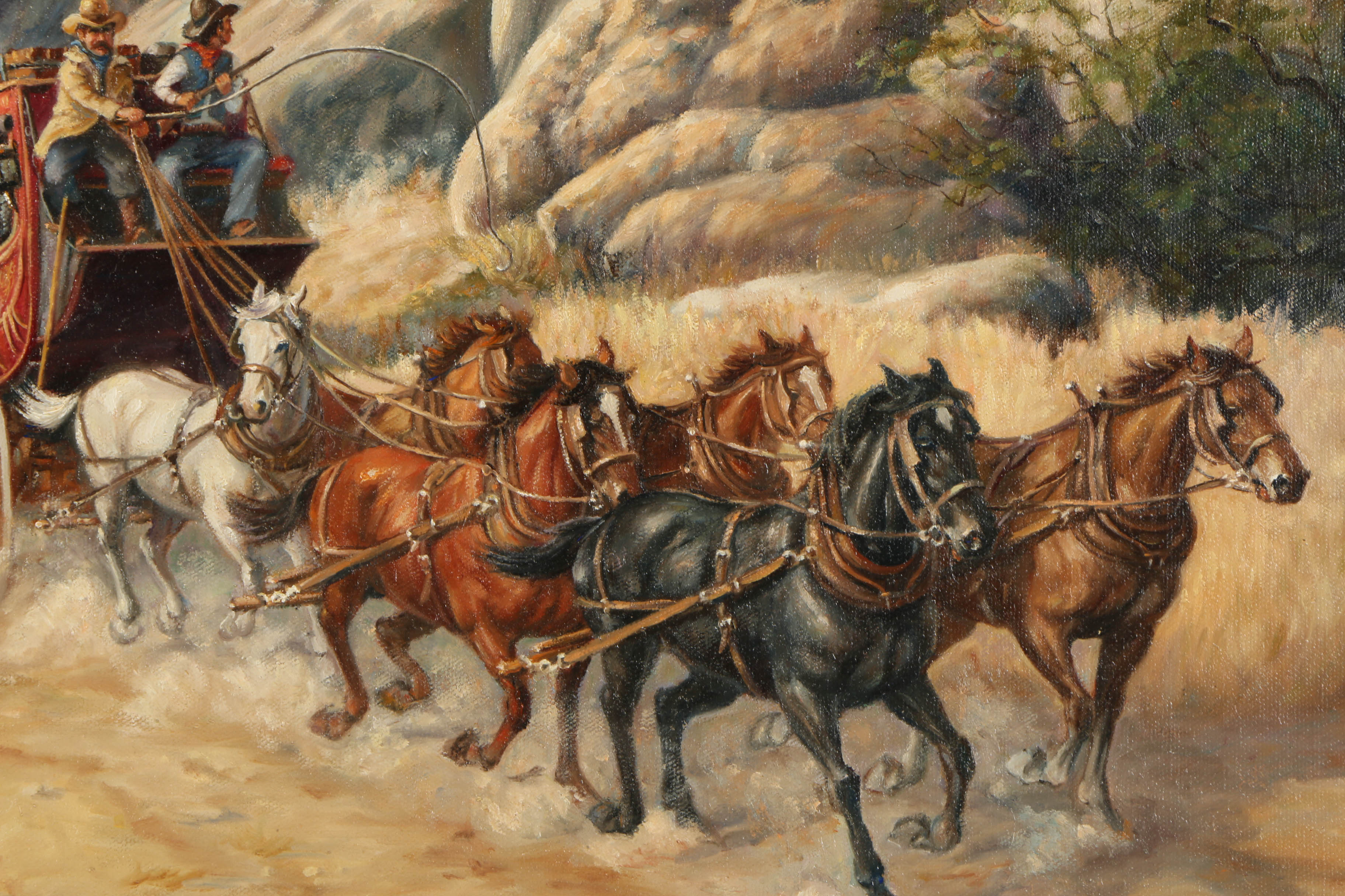 Ruth Goldsborough Oil Painting on Canvas "Stagecoach"