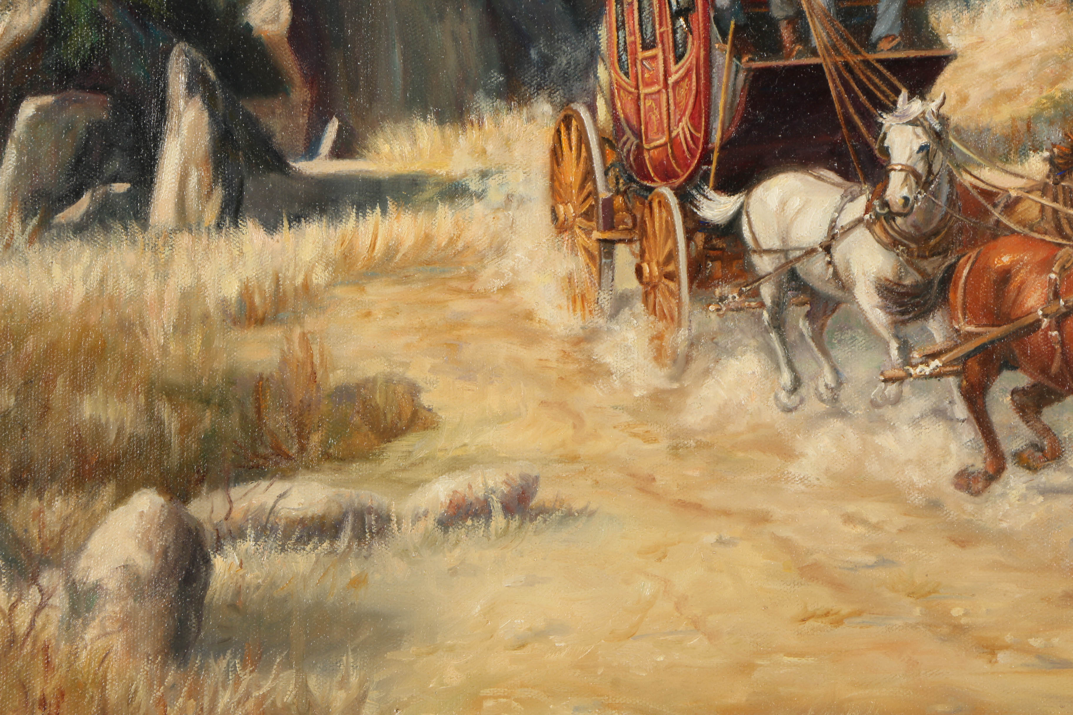 Ruth Goldsborough Oil Painting on Canvas "Stagecoach"