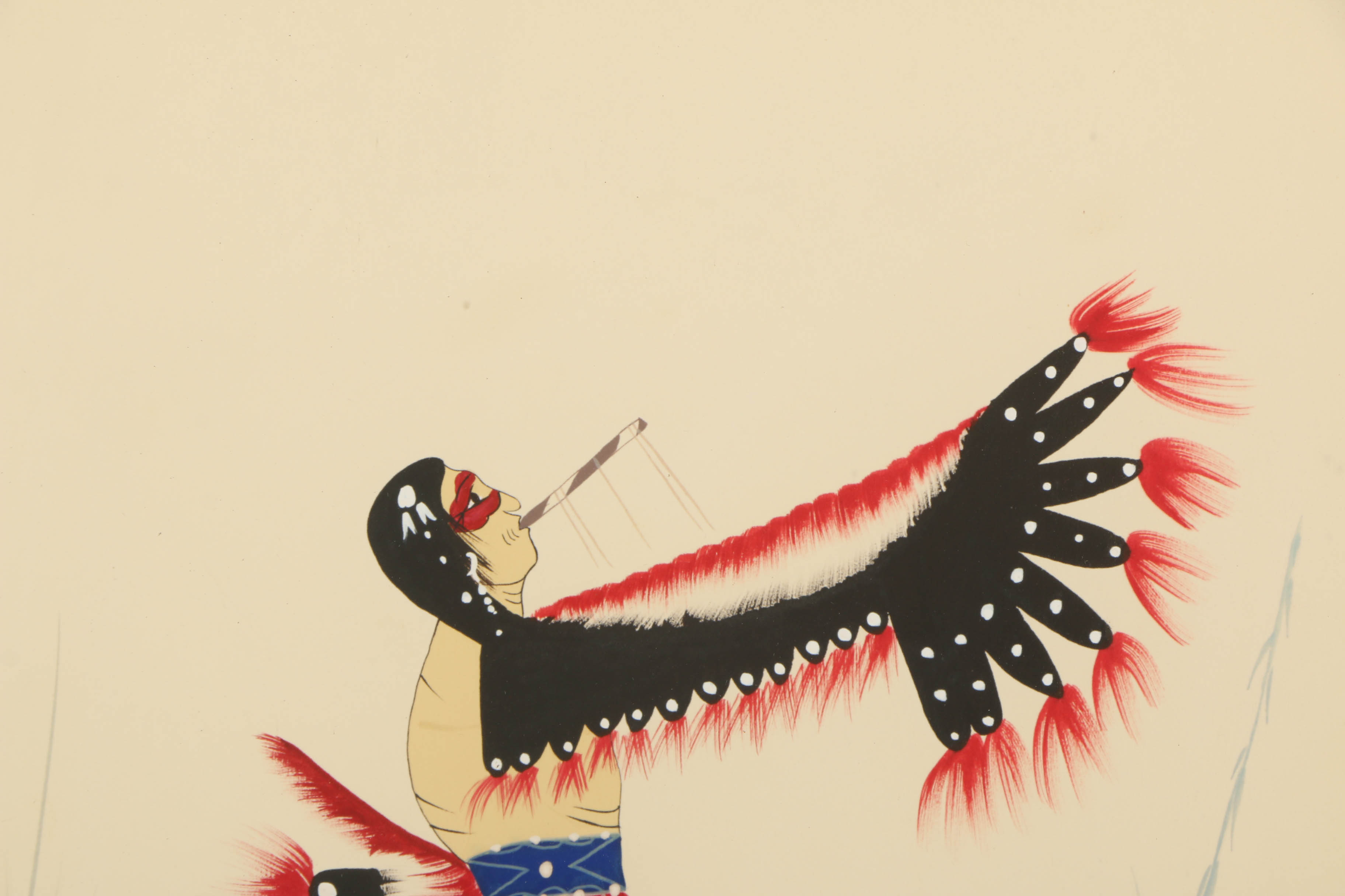 Pair of Jim Tartsah Watercolor on Paper of Native American Figurative Scenes