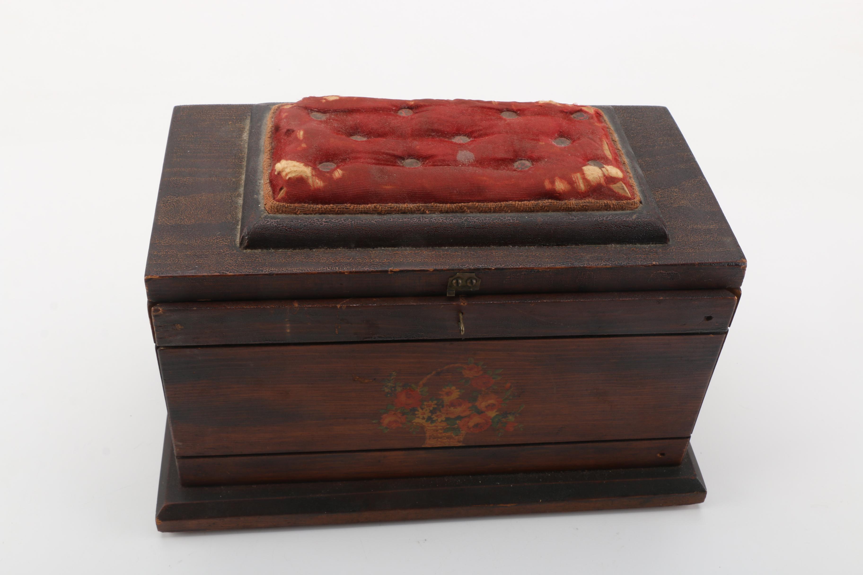 Rogers & Bros and Winfield Silver Plate Utensils and Wooden Storage Chest