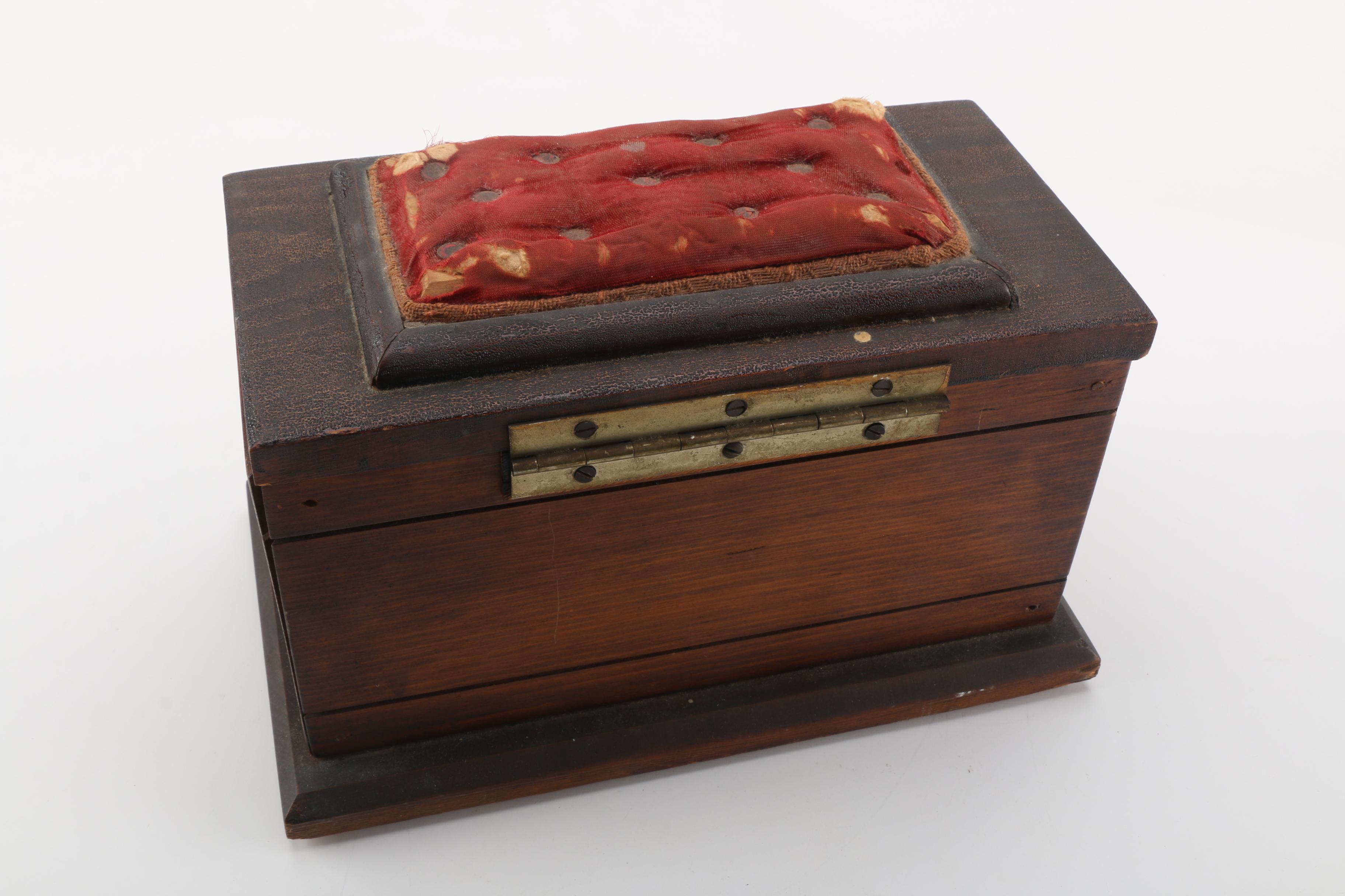 Rogers & Bros and Winfield Silver Plate Utensils and Wooden Storage Chest