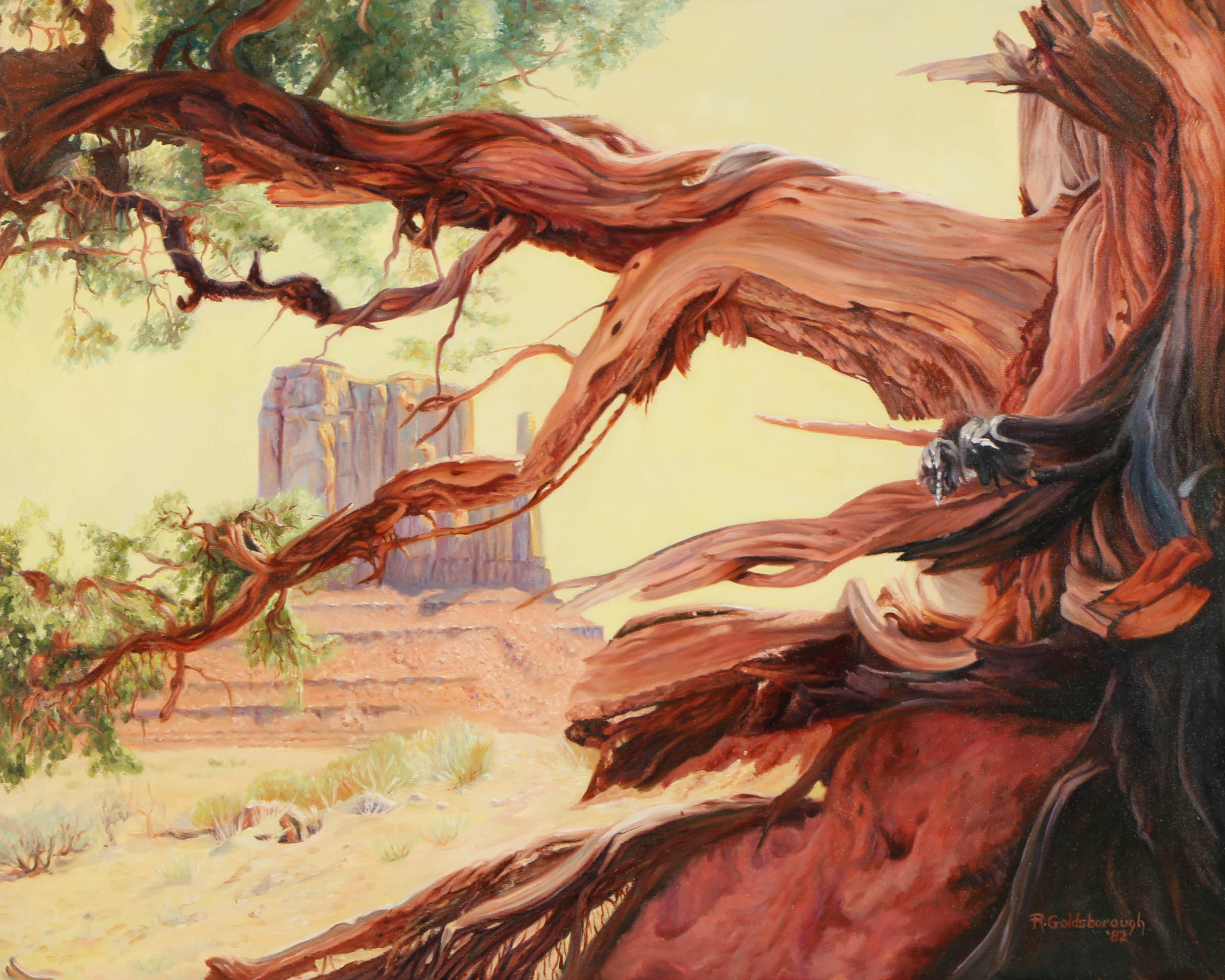 Ruth Goldsborough Oil Painting on Canvas "Left Mitten at Monument Valley"