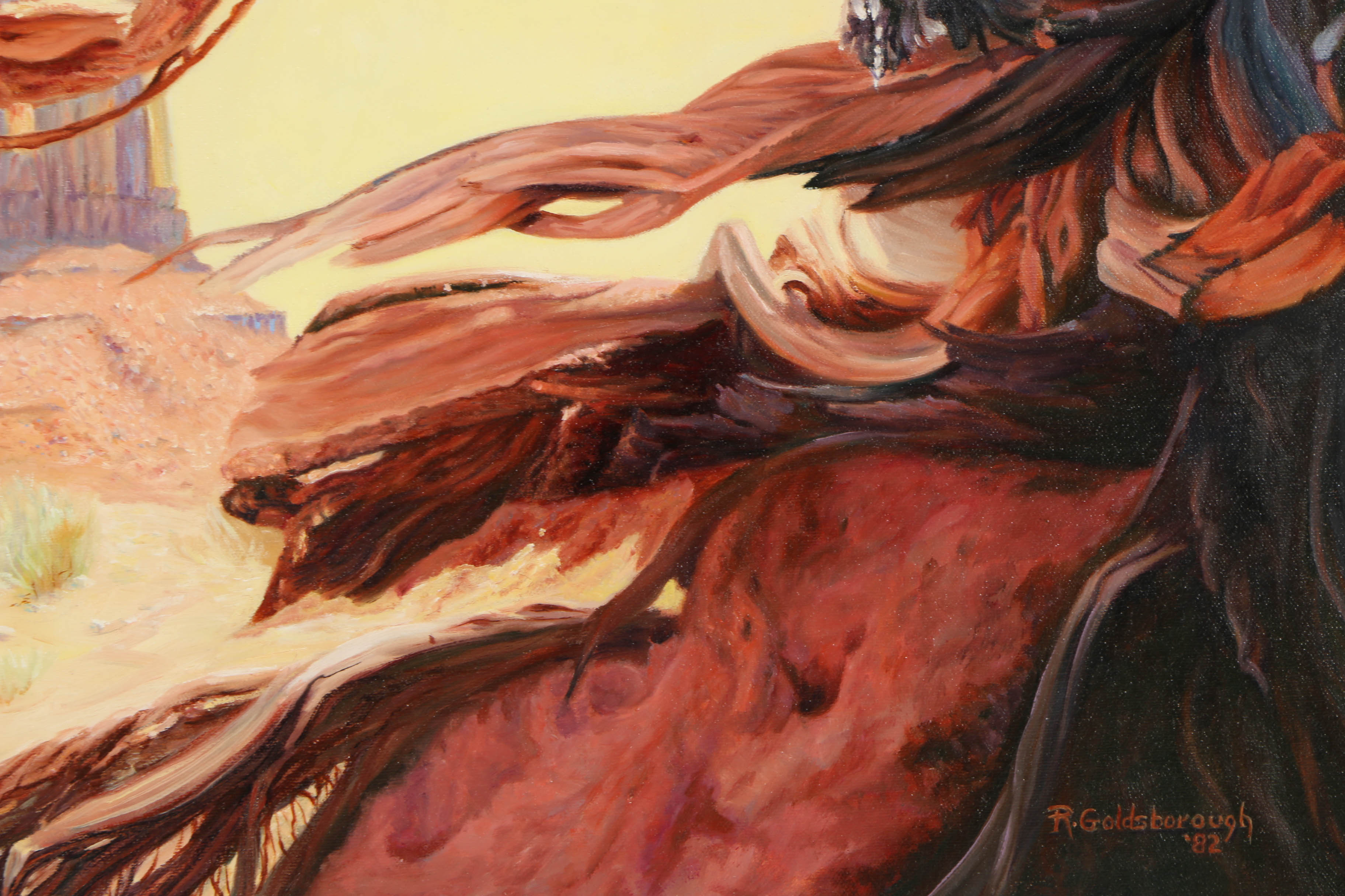 Ruth Goldsborough Oil Painting on Canvas "Left Mitten at Monument Valley"