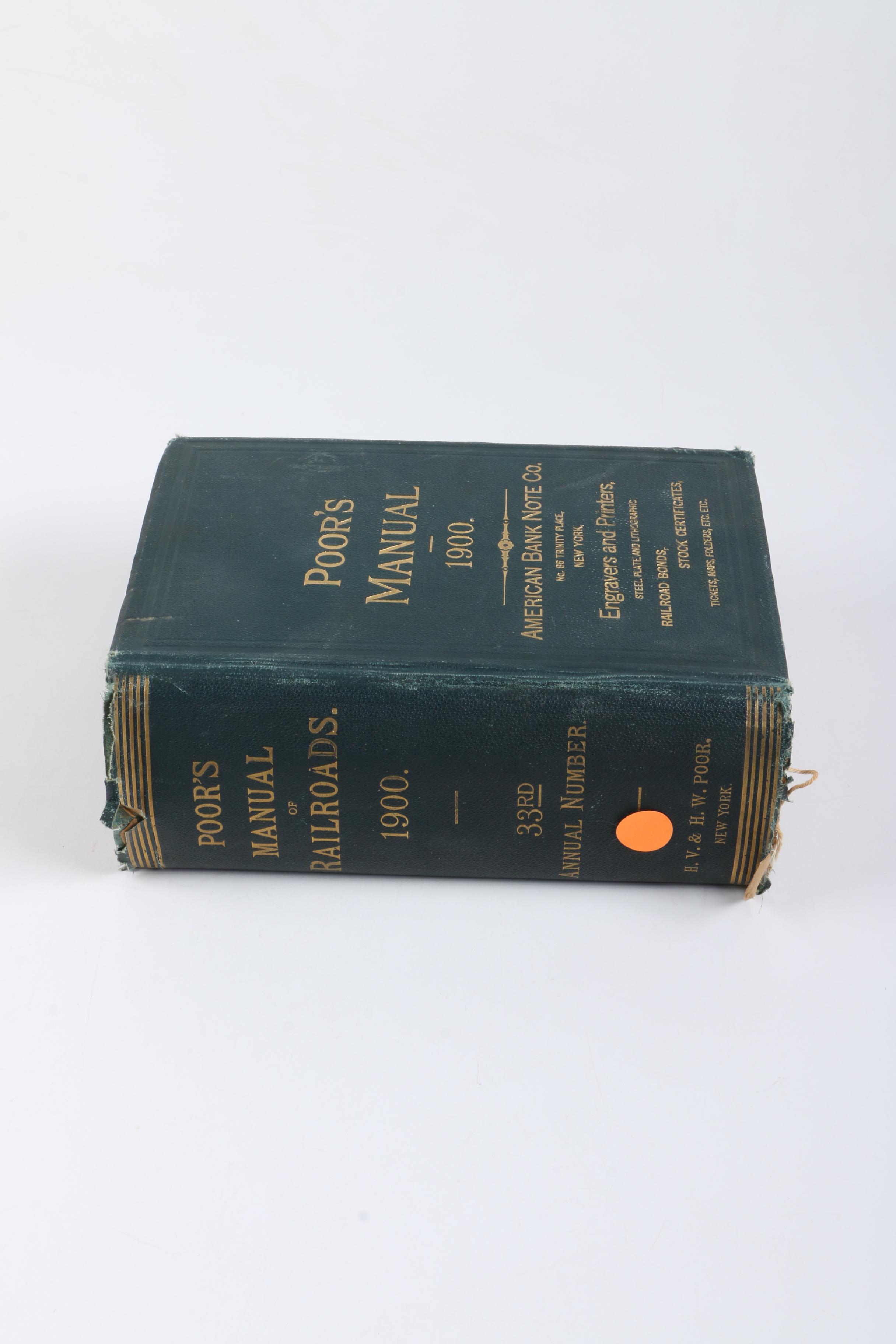 1900 "Poor's Manual of the Railroads of the United States"
