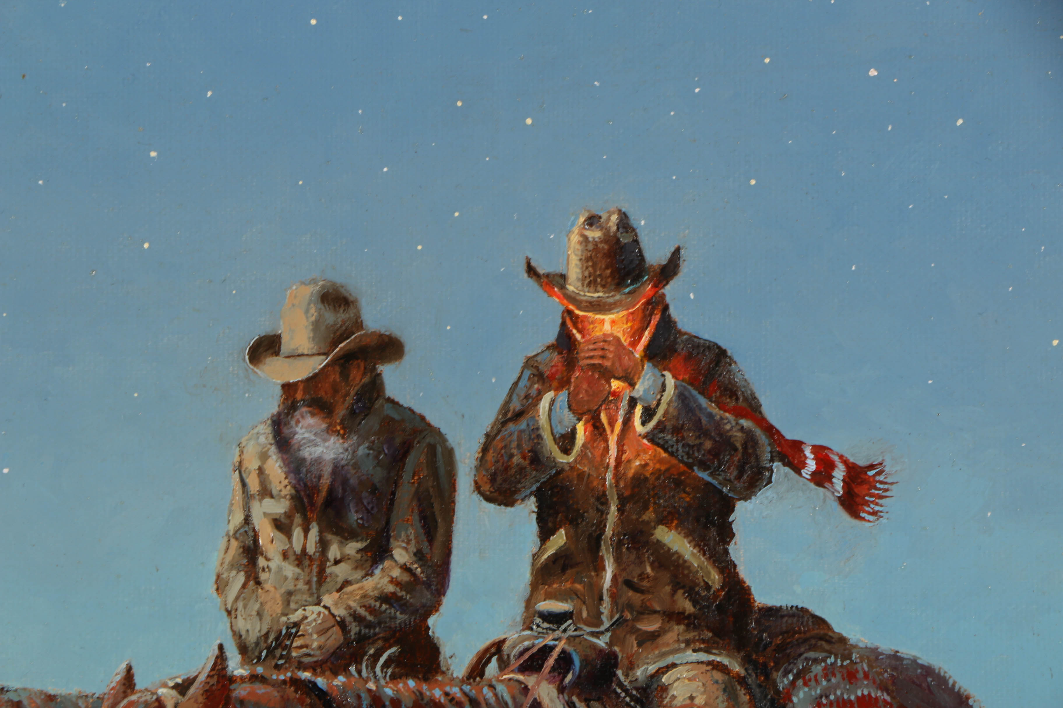 Mel Bradshaw Oil Painting on Canvas "Winter Night"