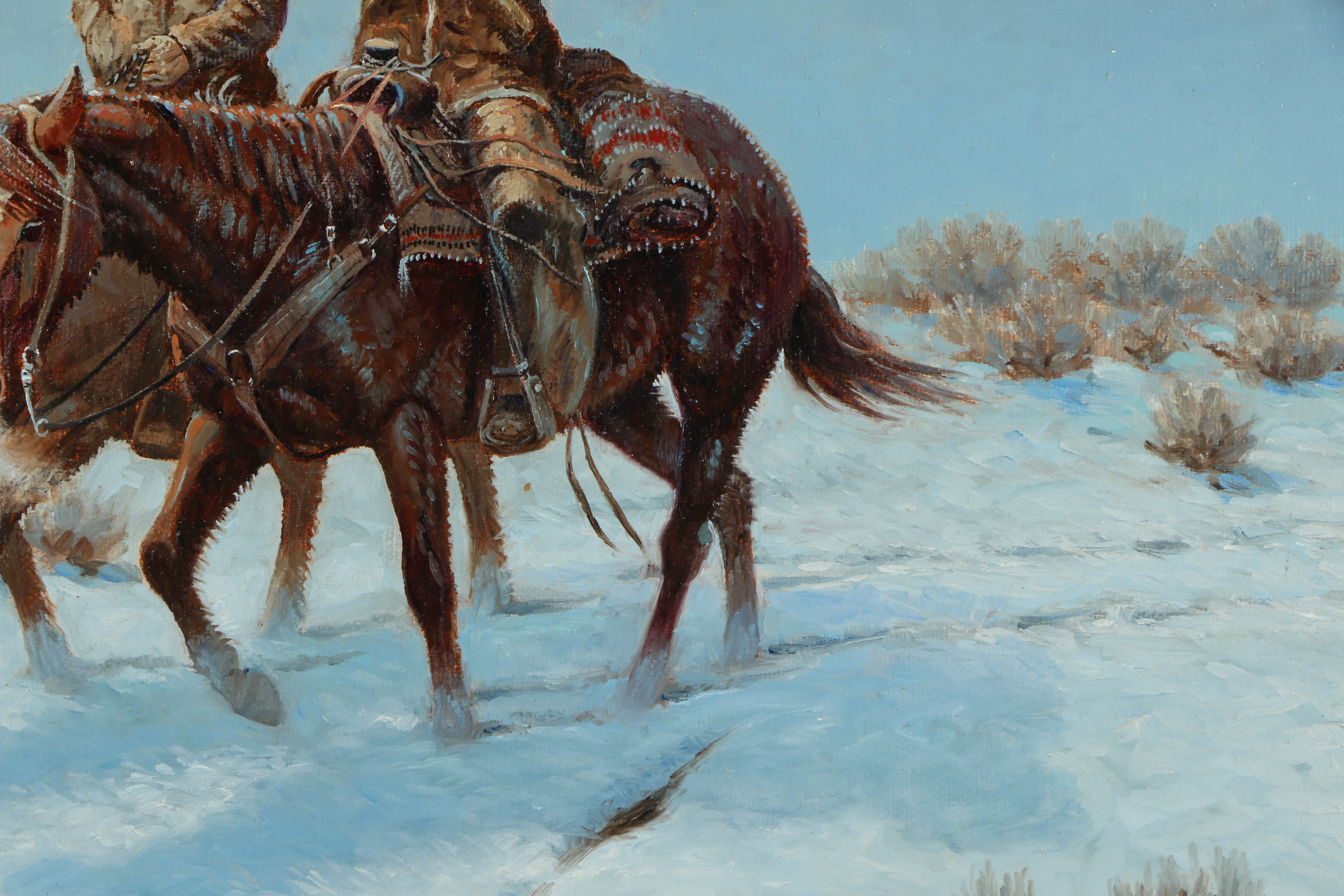 Mel Bradshaw Oil Painting on Canvas "Winter Night"