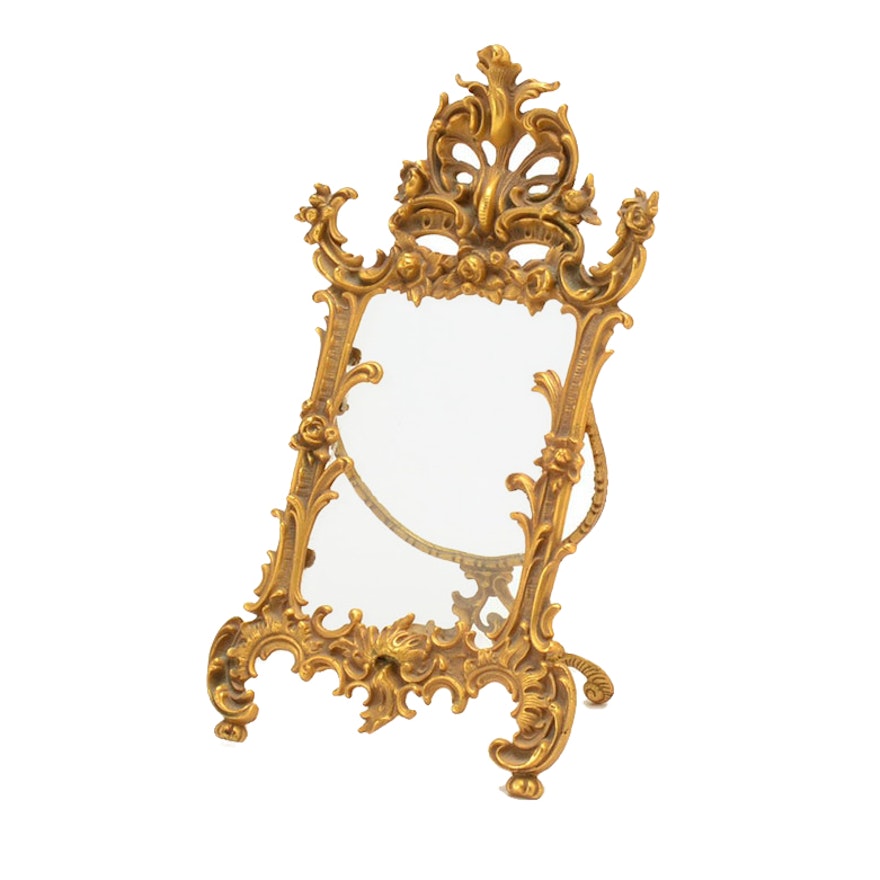 Antique Roccoco Style Brass Picture Frame