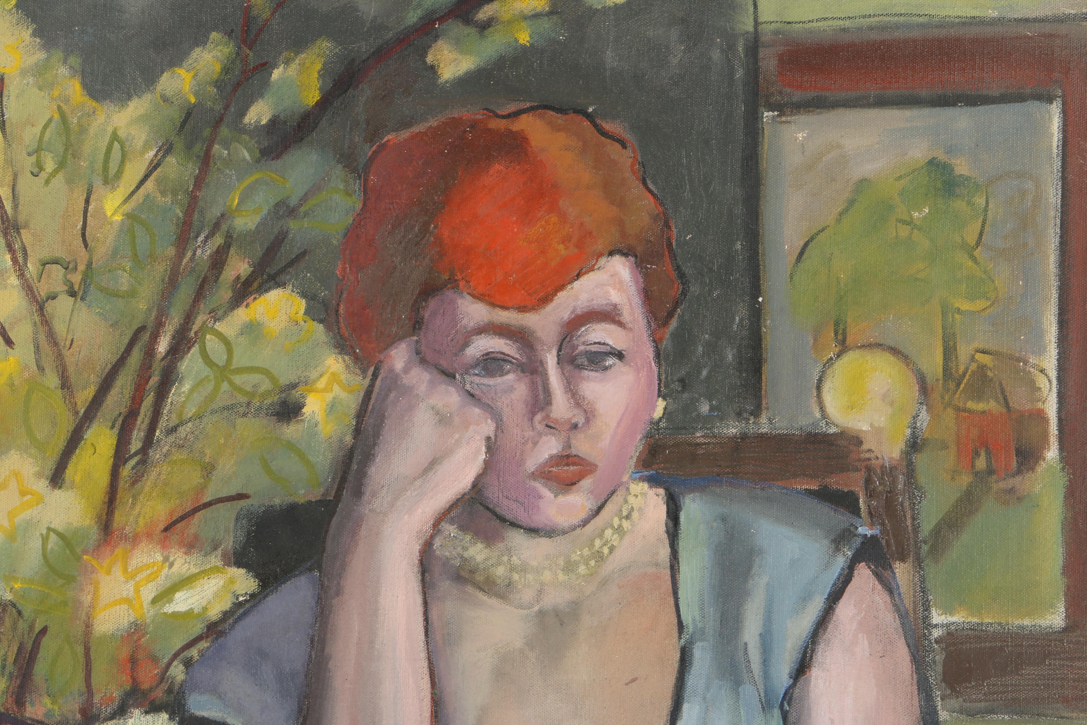 Hewett Lahey Oil Painting of a Seated Woman