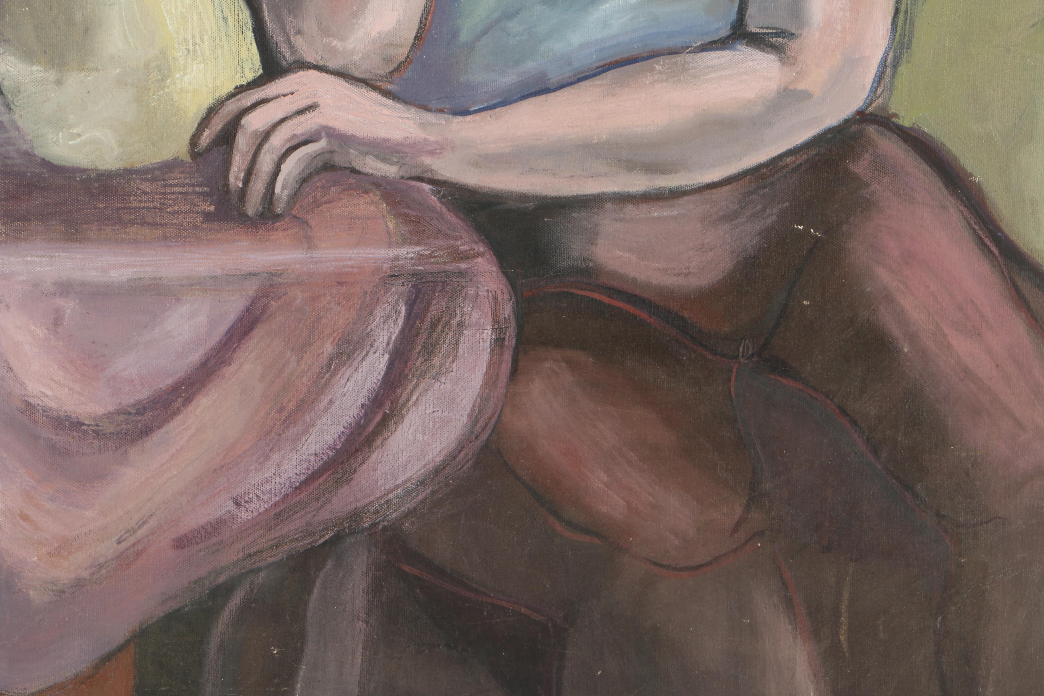 Hewett Lahey Oil Painting of a Seated Woman