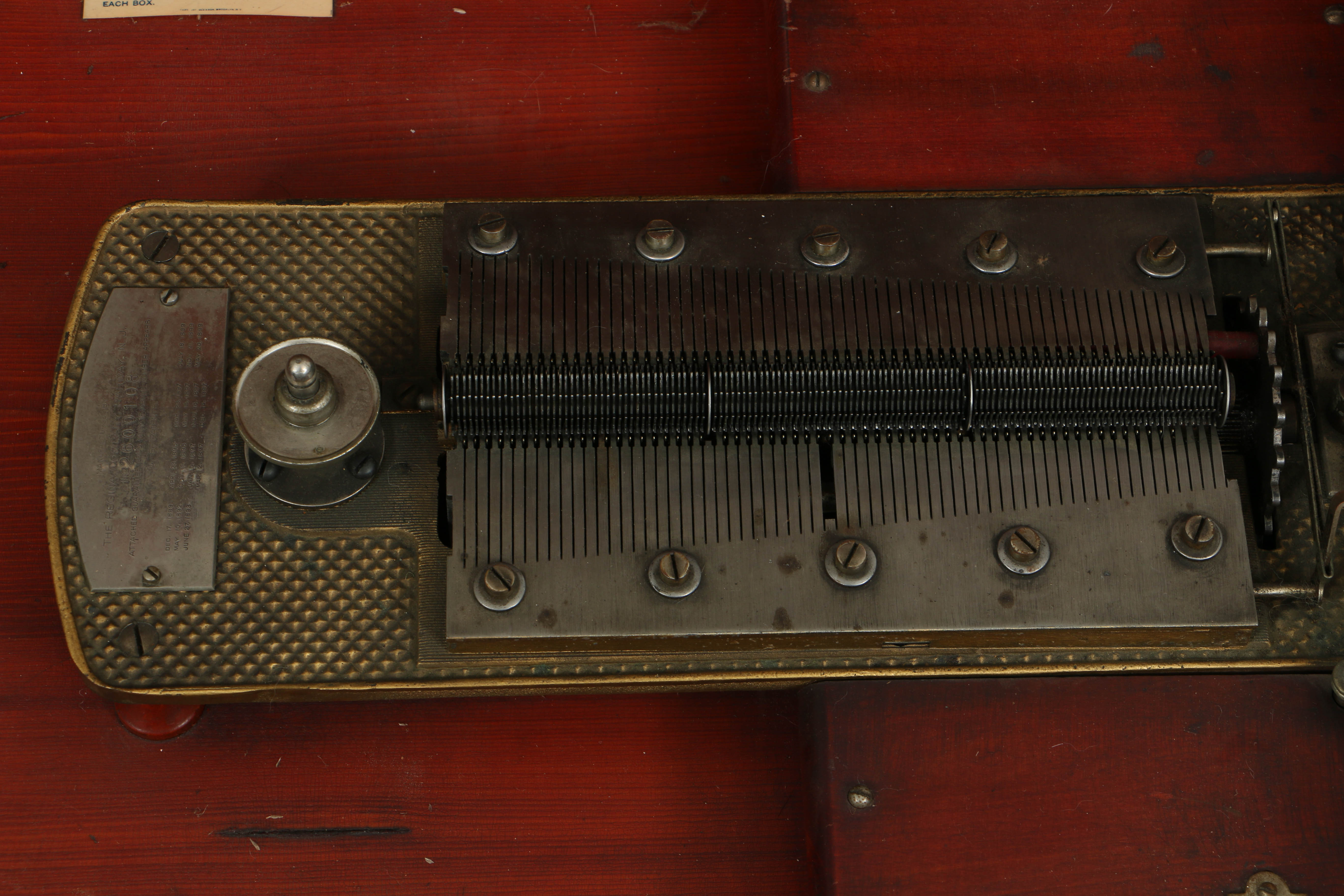 Rare 1890's Regina 20.75" Mahogany Music Player with Cupola Top and Fifty Discs