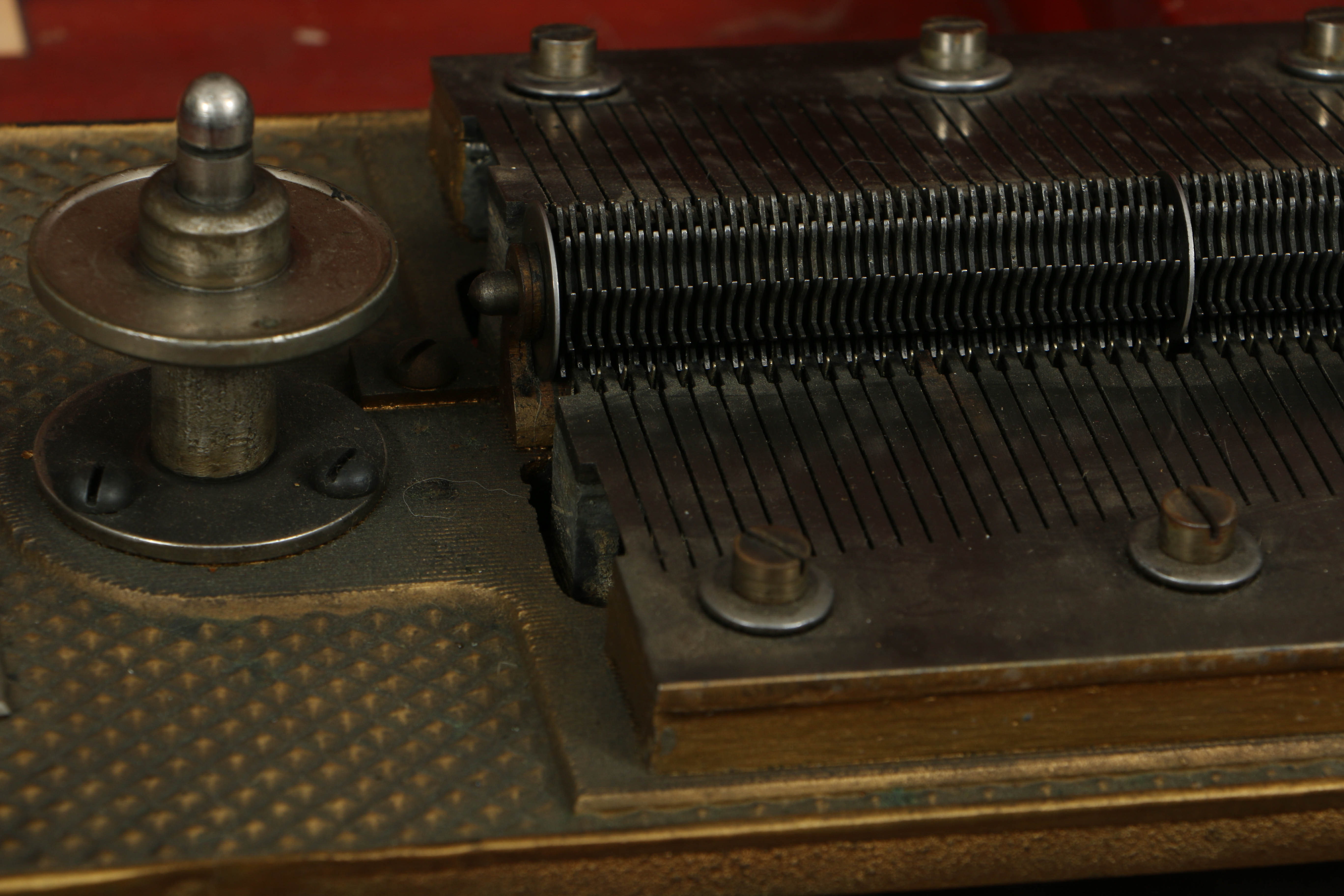 Rare 1890's Regina 20.75" Mahogany Music Player with Cupola Top and Fifty Discs