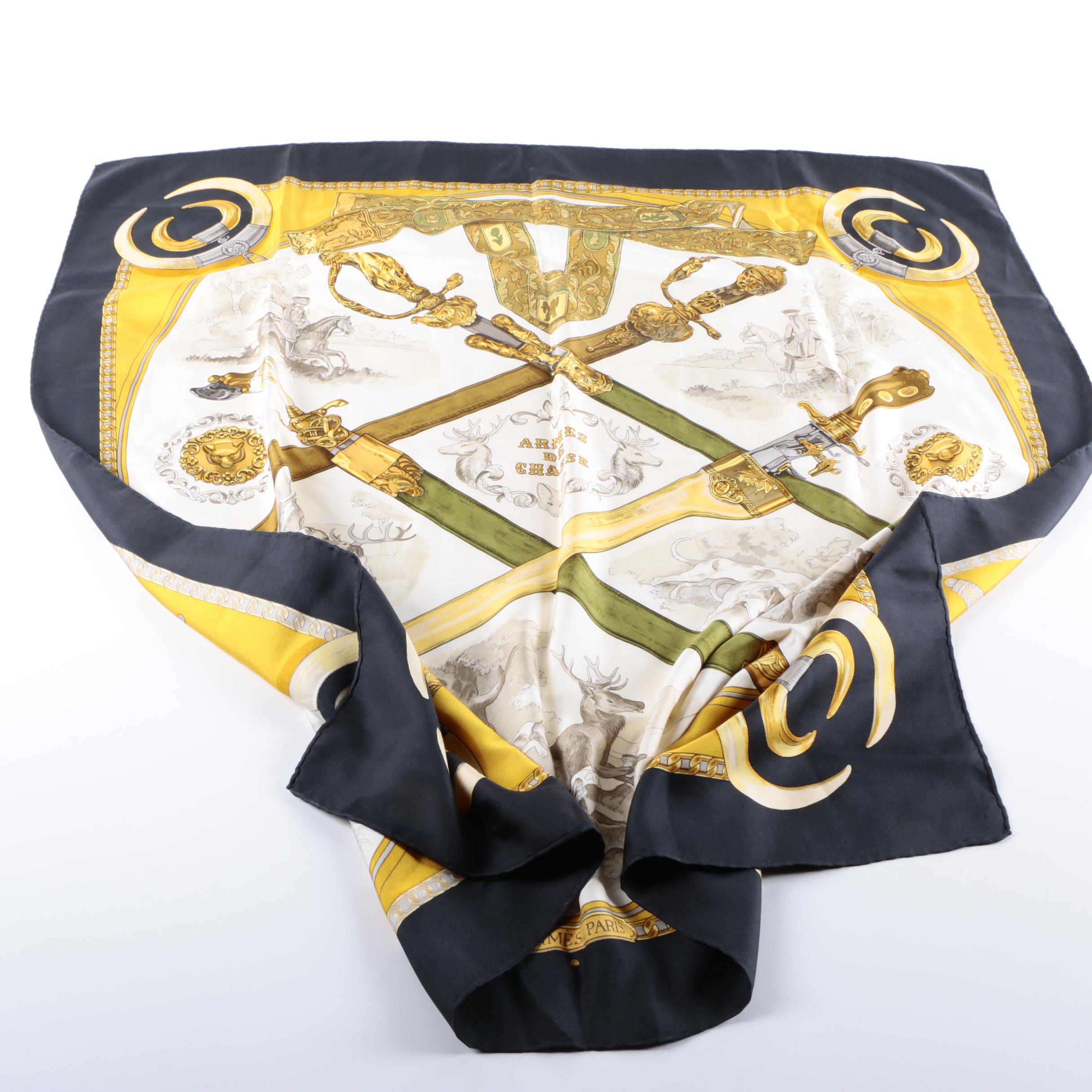 Vintage Hermès "Armes de Chasse" Silk Scarf