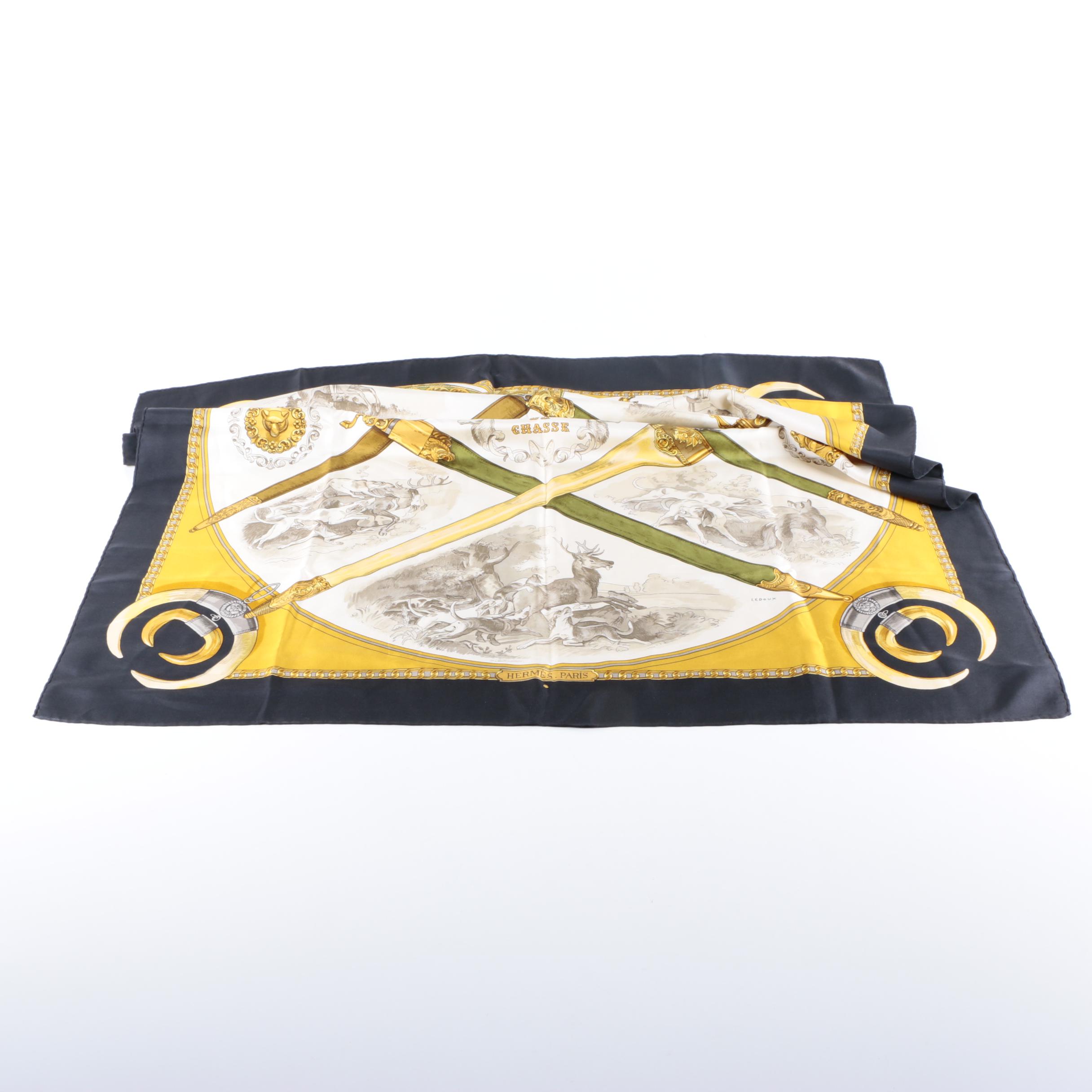 Vintage Hermès "Armes de Chasse" Silk Scarf