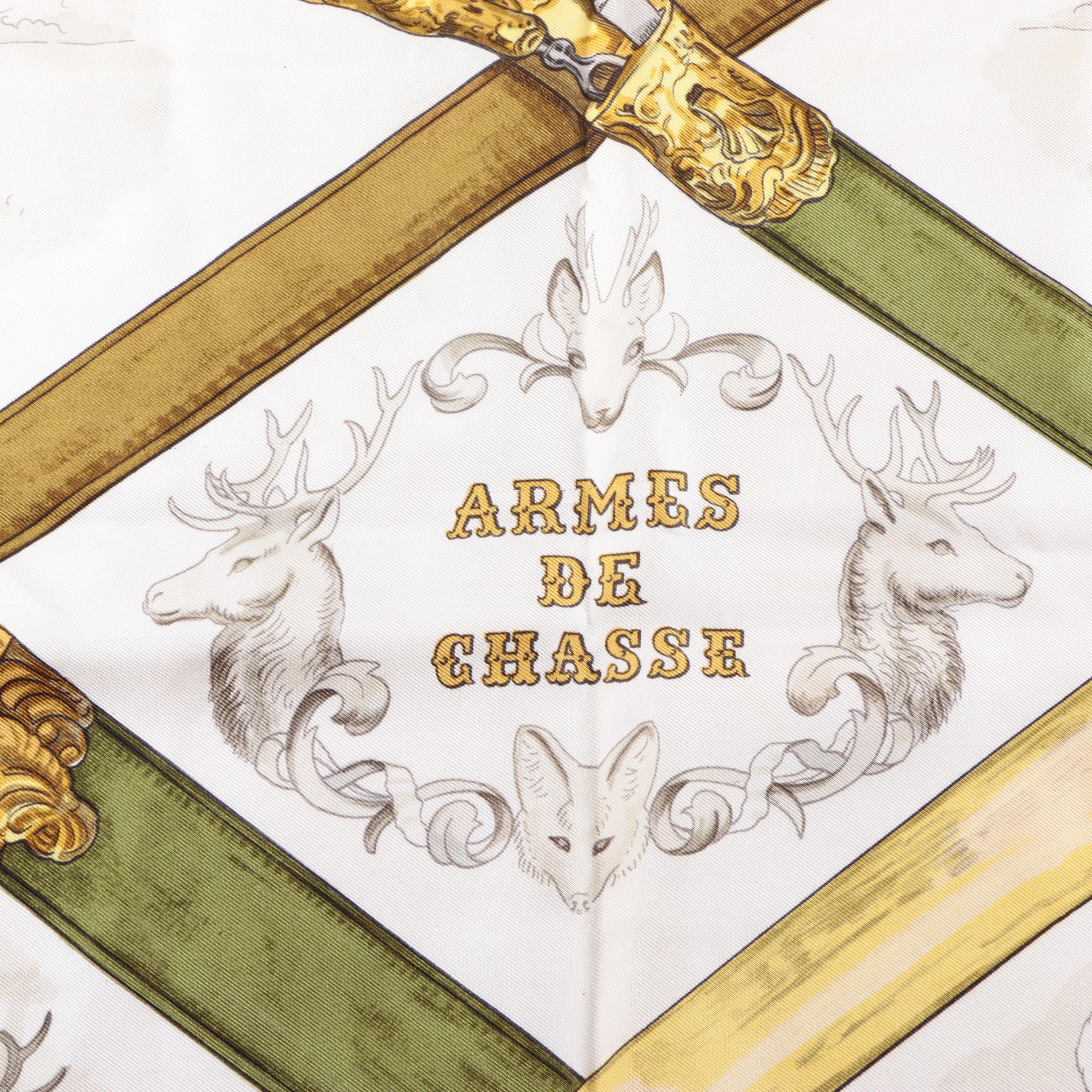 Vintage Hermès "Armes de Chasse" Silk Scarf