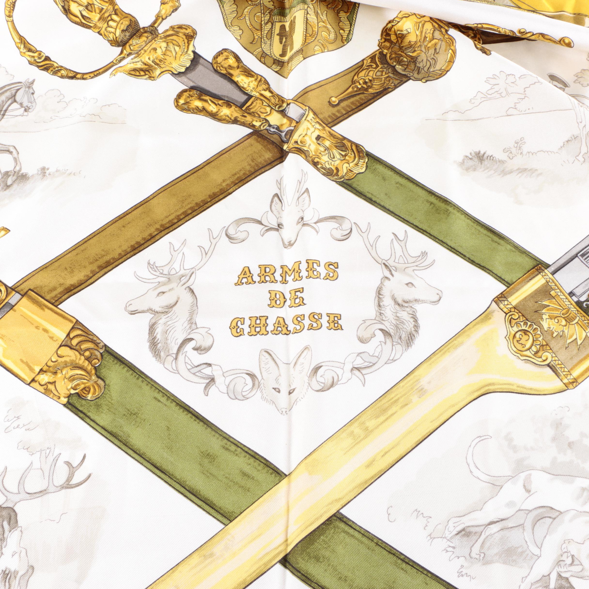Vintage Hermès "Armes de Chasse" Silk Scarf
