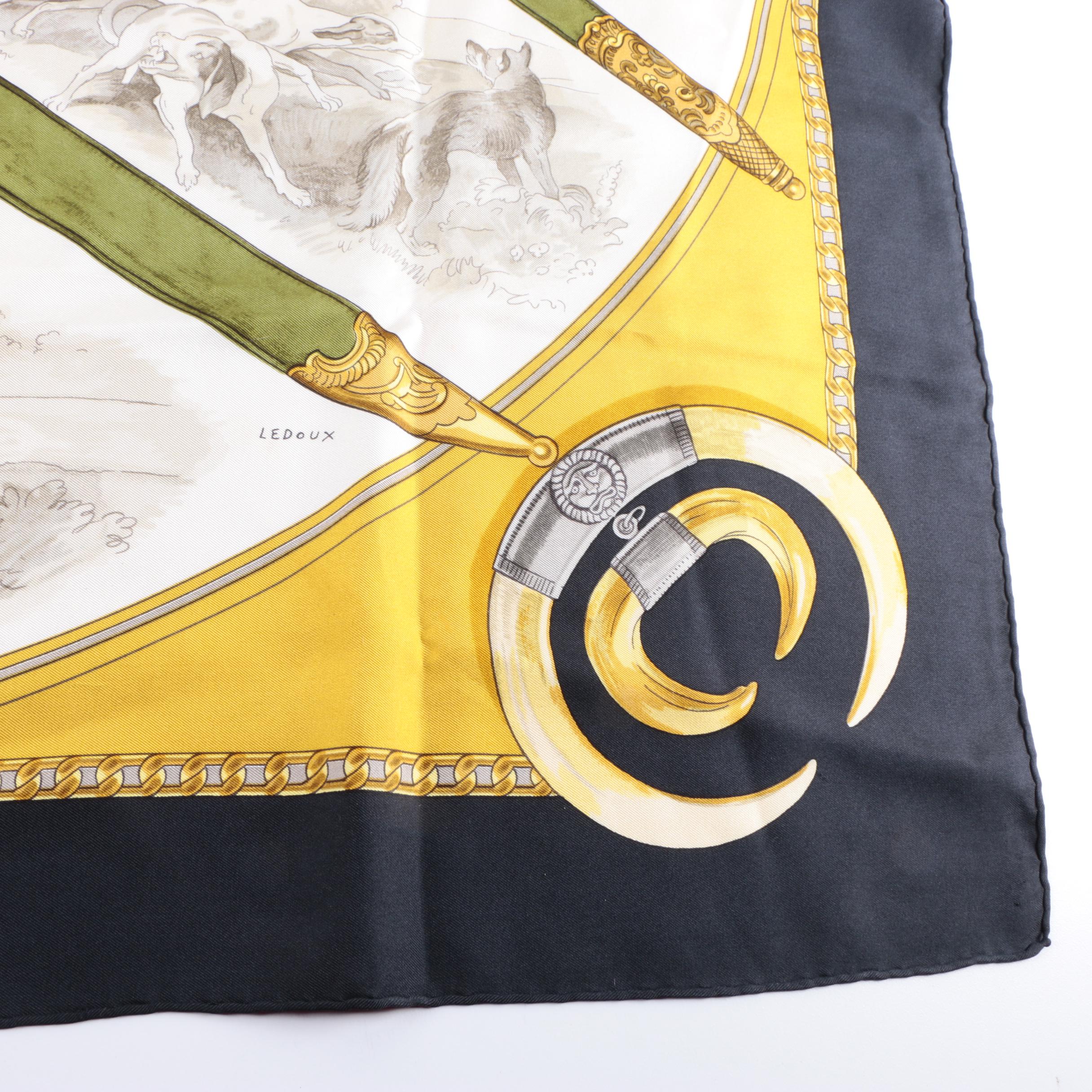 Vintage Hermès "Armes de Chasse" Silk Scarf