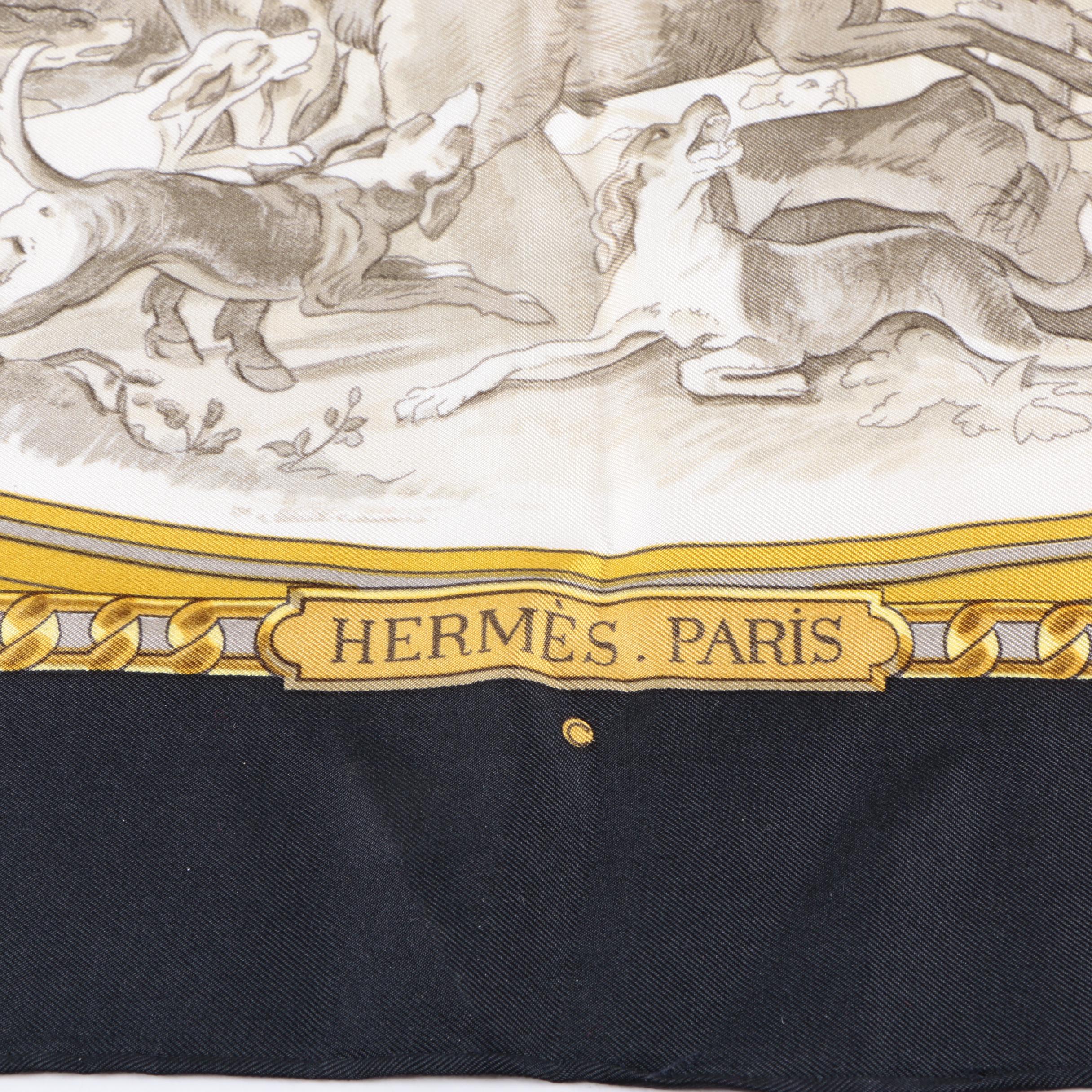 Vintage Hermès "Armes de Chasse" Silk Scarf