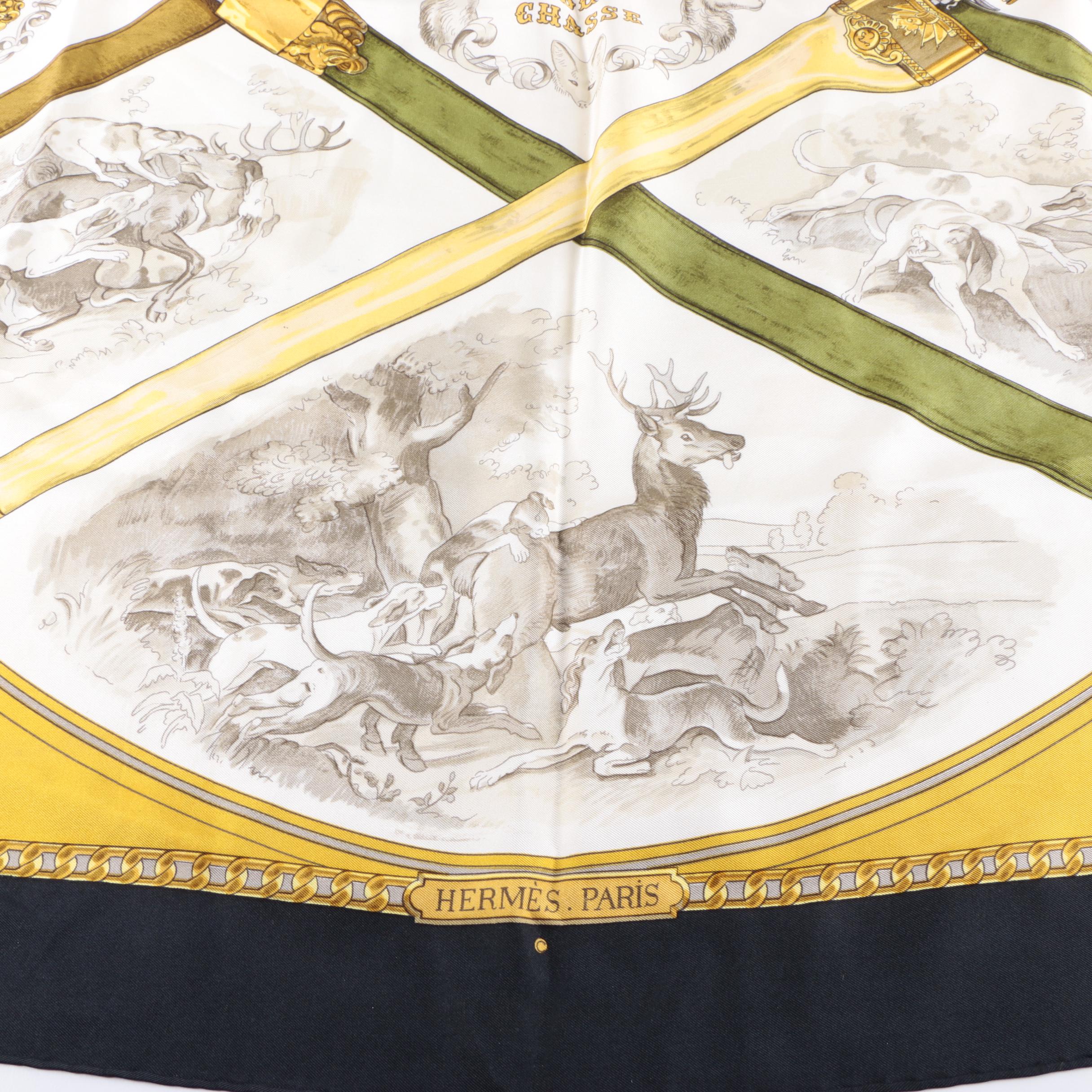 Vintage Hermès "Armes de Chasse" Silk Scarf