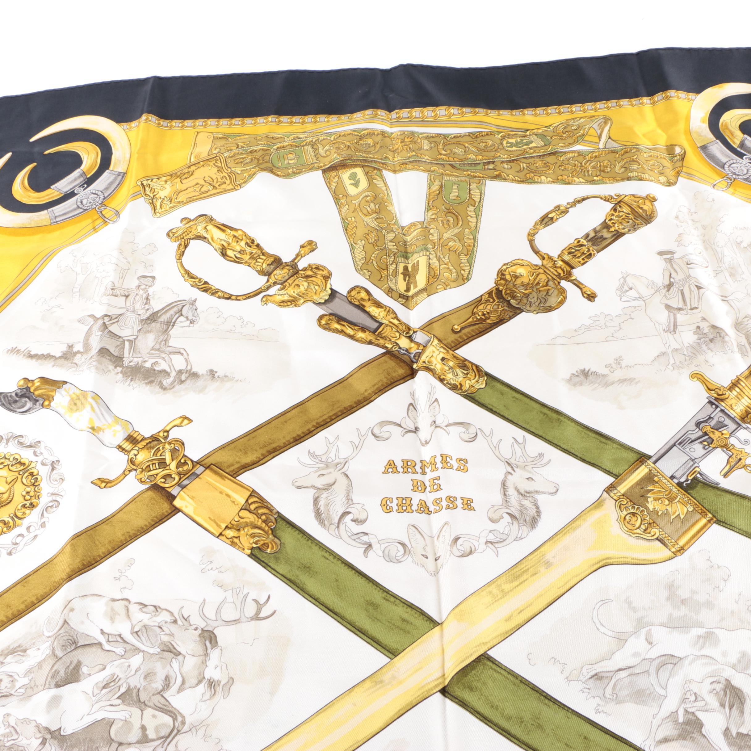 Vintage Hermès "Armes de Chasse" Silk Scarf