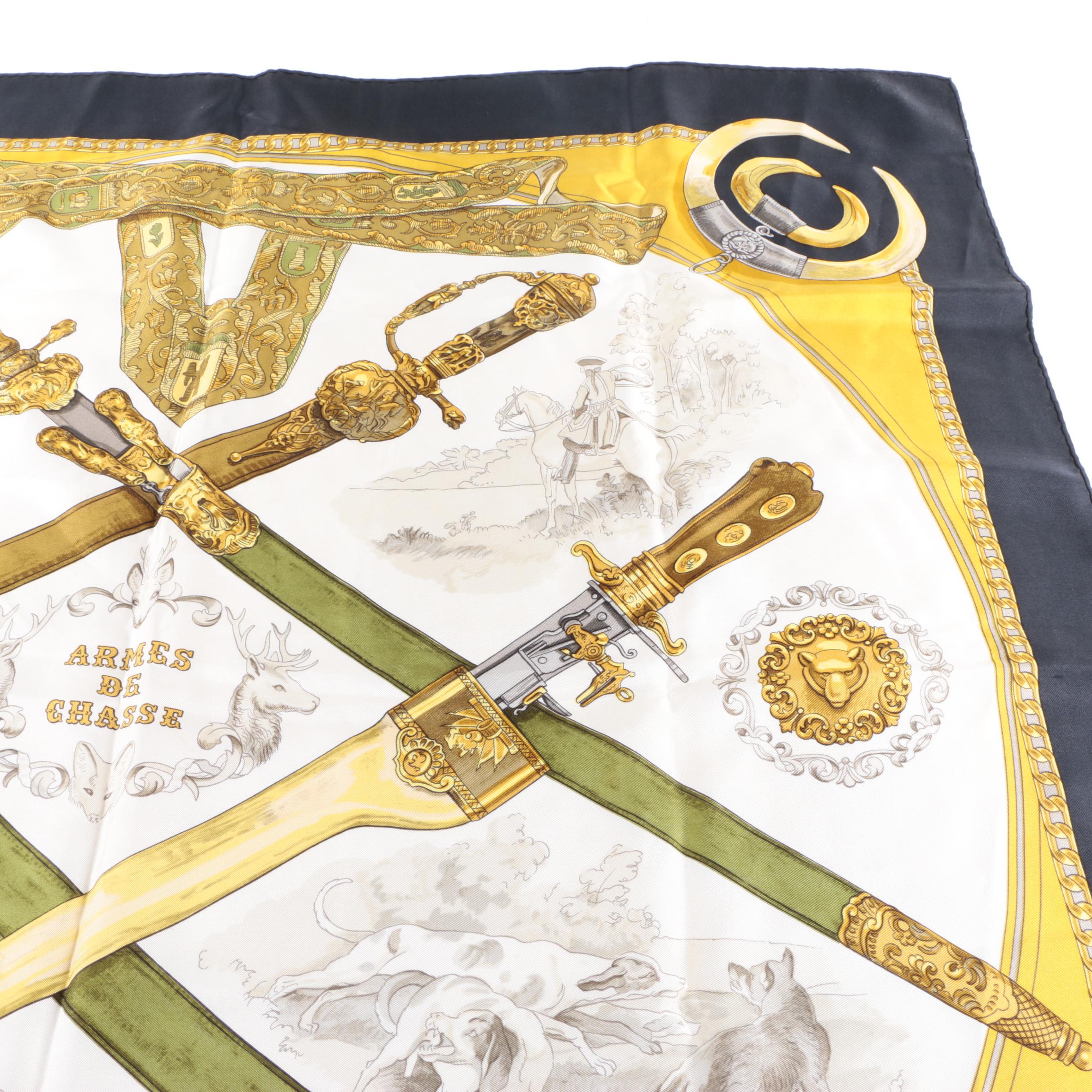 Vintage Hermès "Armes de Chasse" Silk Scarf