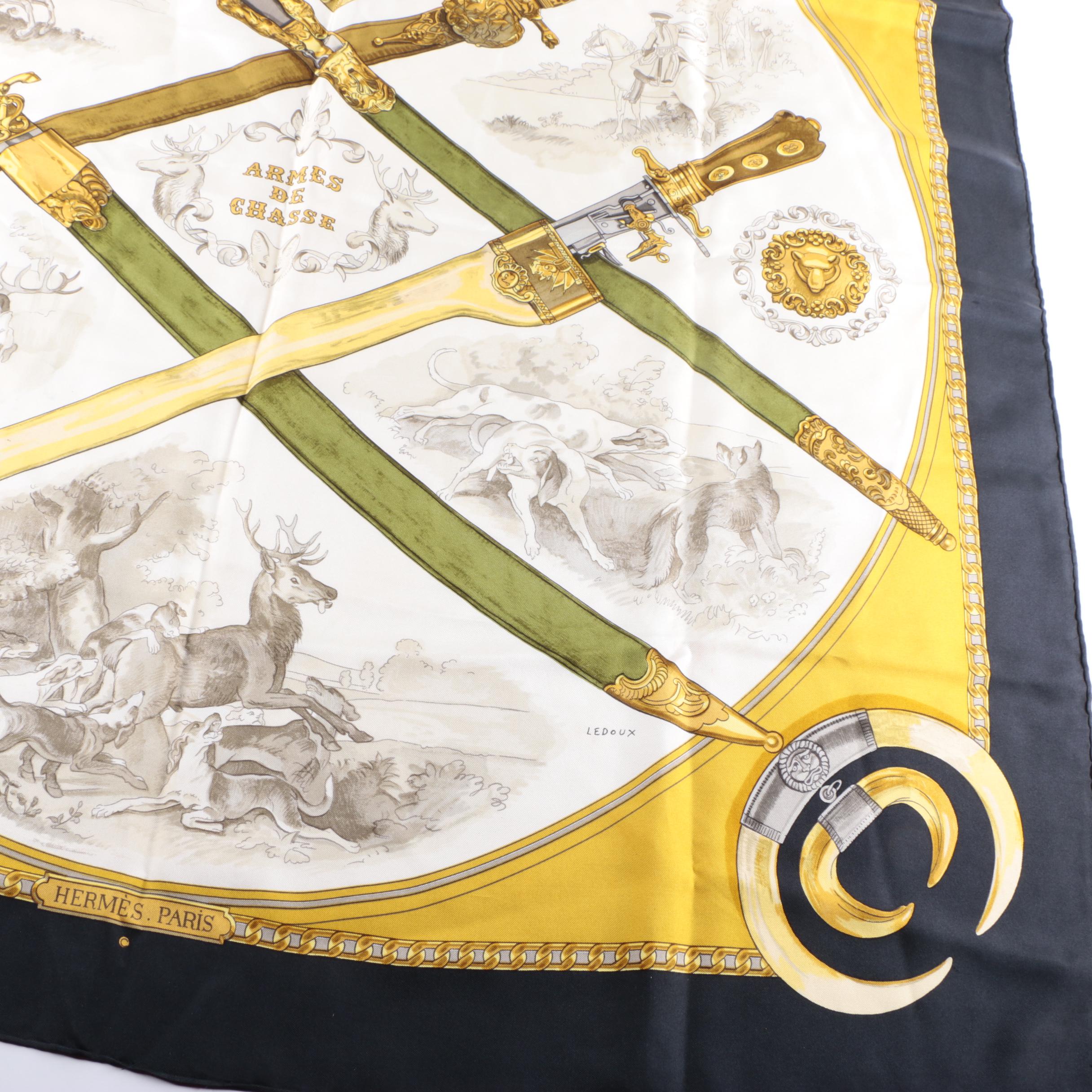 Vintage Hermès "Armes de Chasse" Silk Scarf