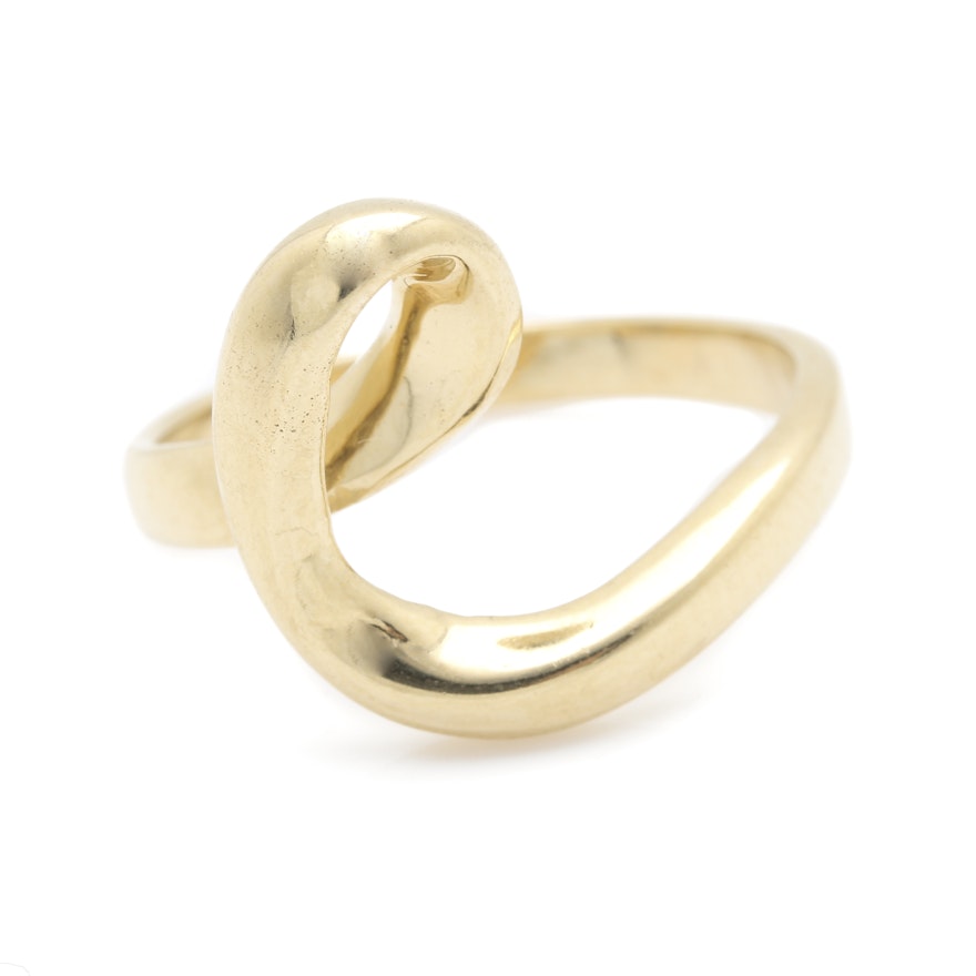 14K Yellow Gold Abstract Ring