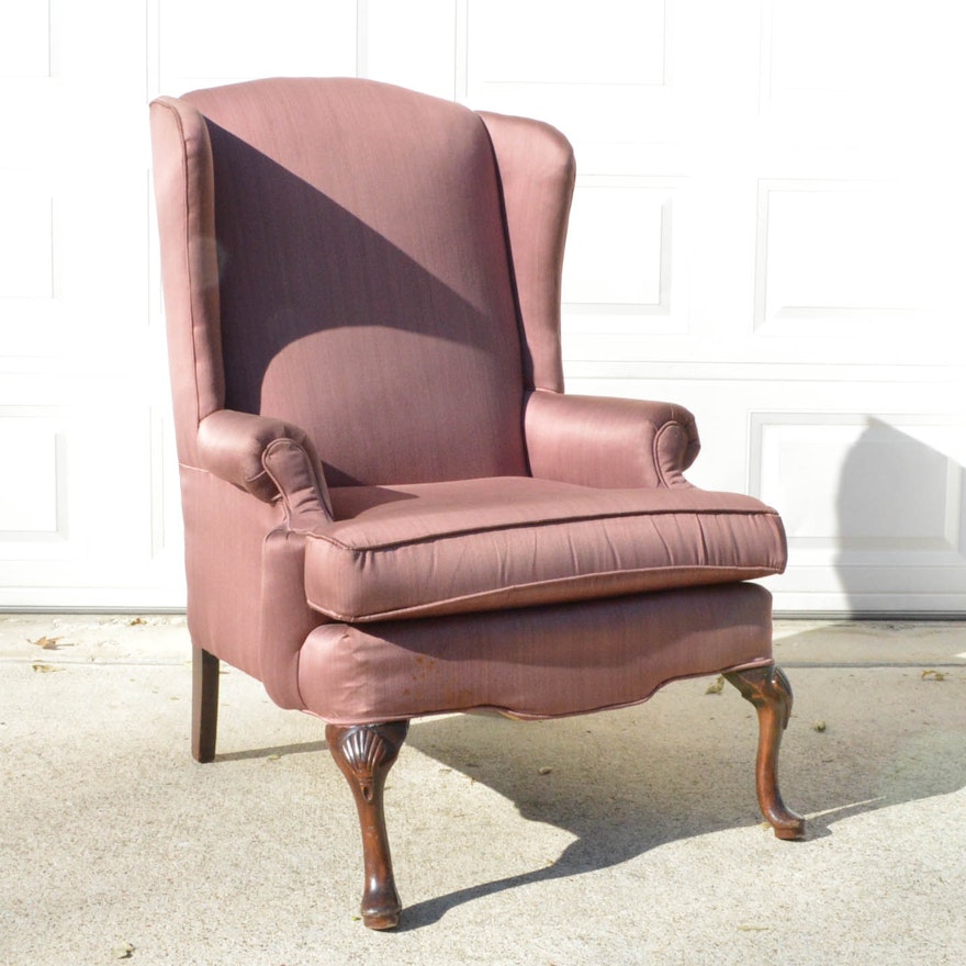 Queen Anne Style Winged-Back Chair