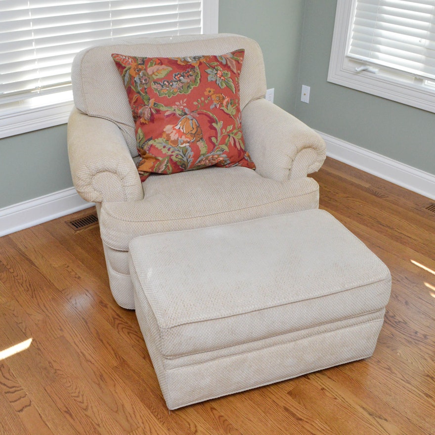 Upholstered Lounge Chair with Ottoman by Sherrill