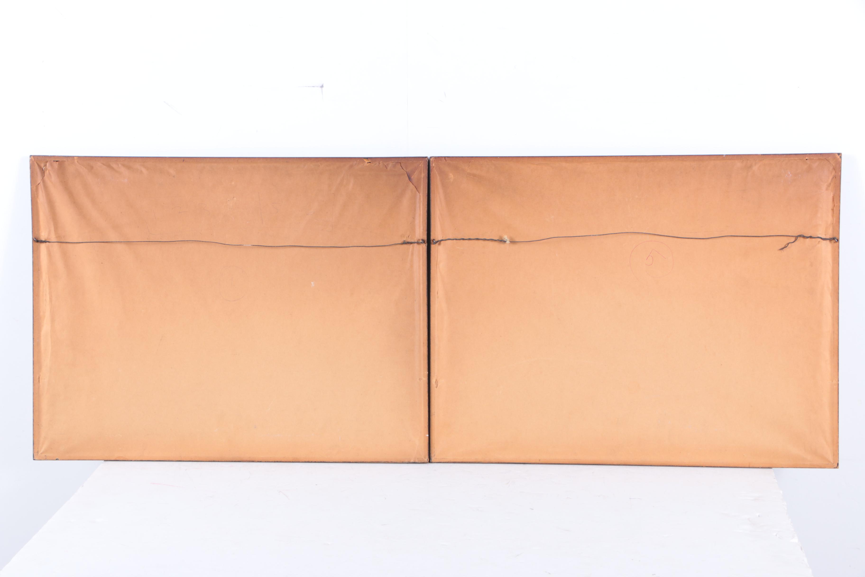 Frederick J. Kiesler Ink Sketches of Set Designs for Pirandello's "Henry IV"