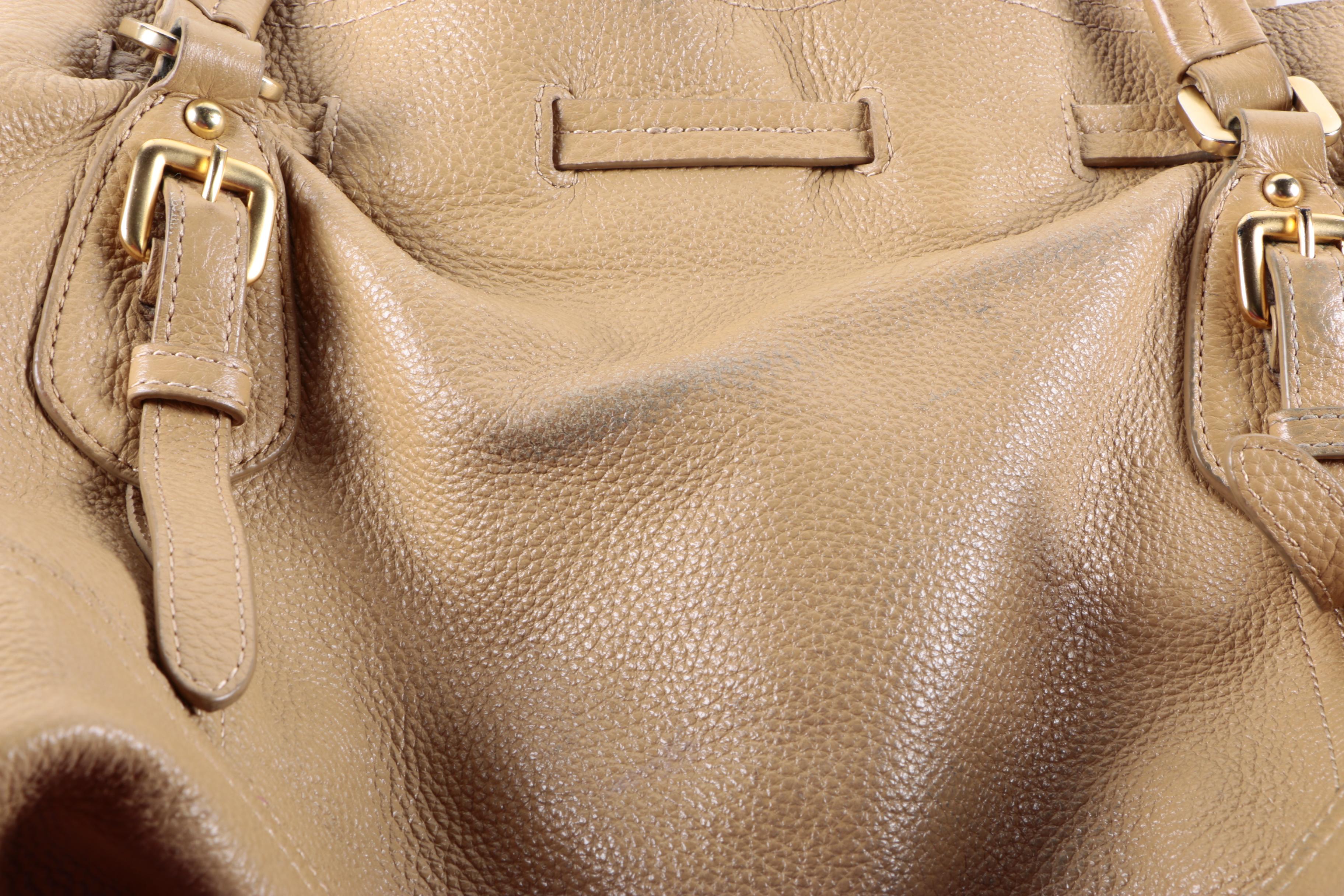 Prada Cervo Antik Deerskin Leather Drawstring Tote Bag