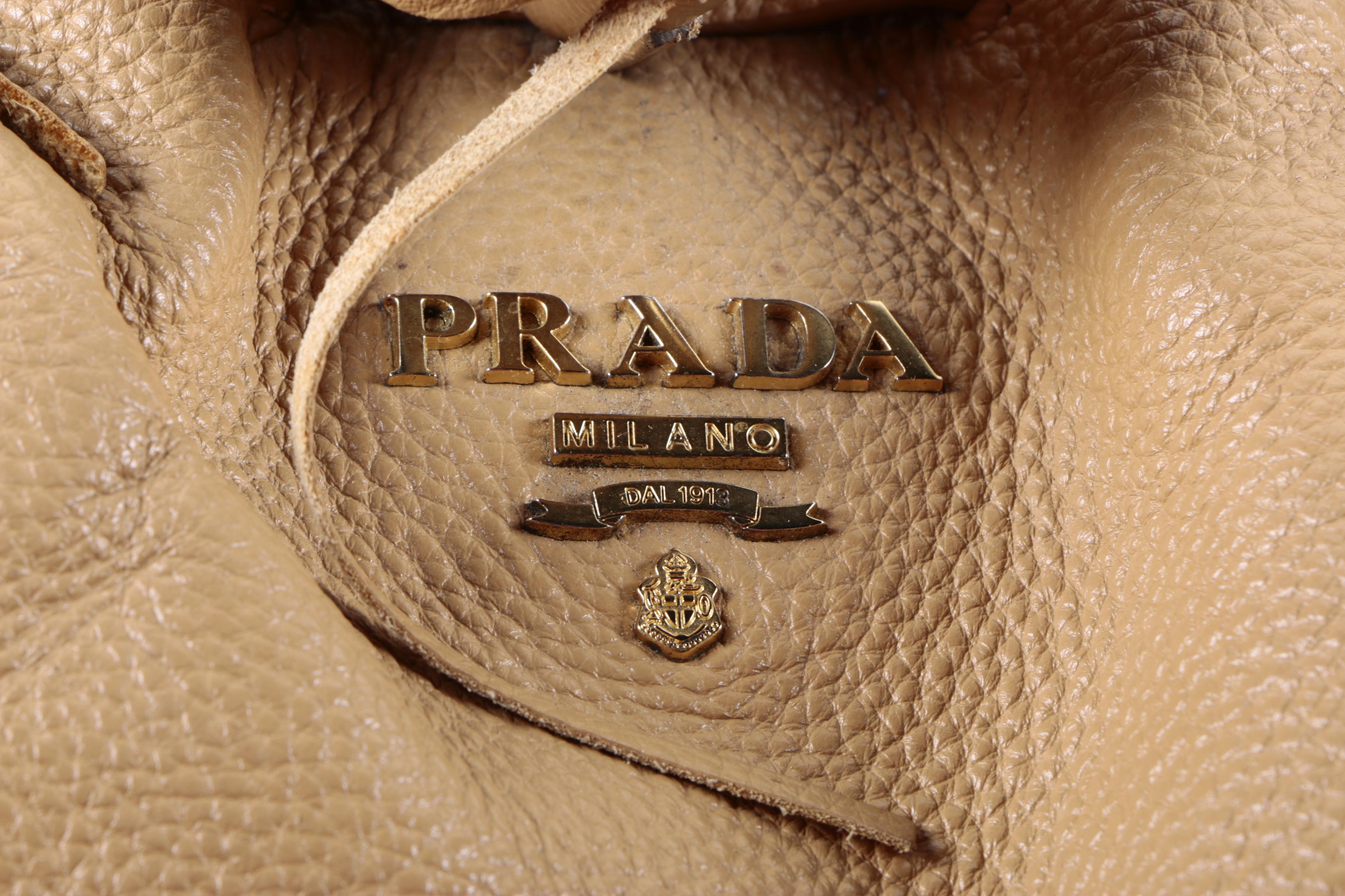 Prada Cervo Antik Deerskin Leather Drawstring Tote Bag
